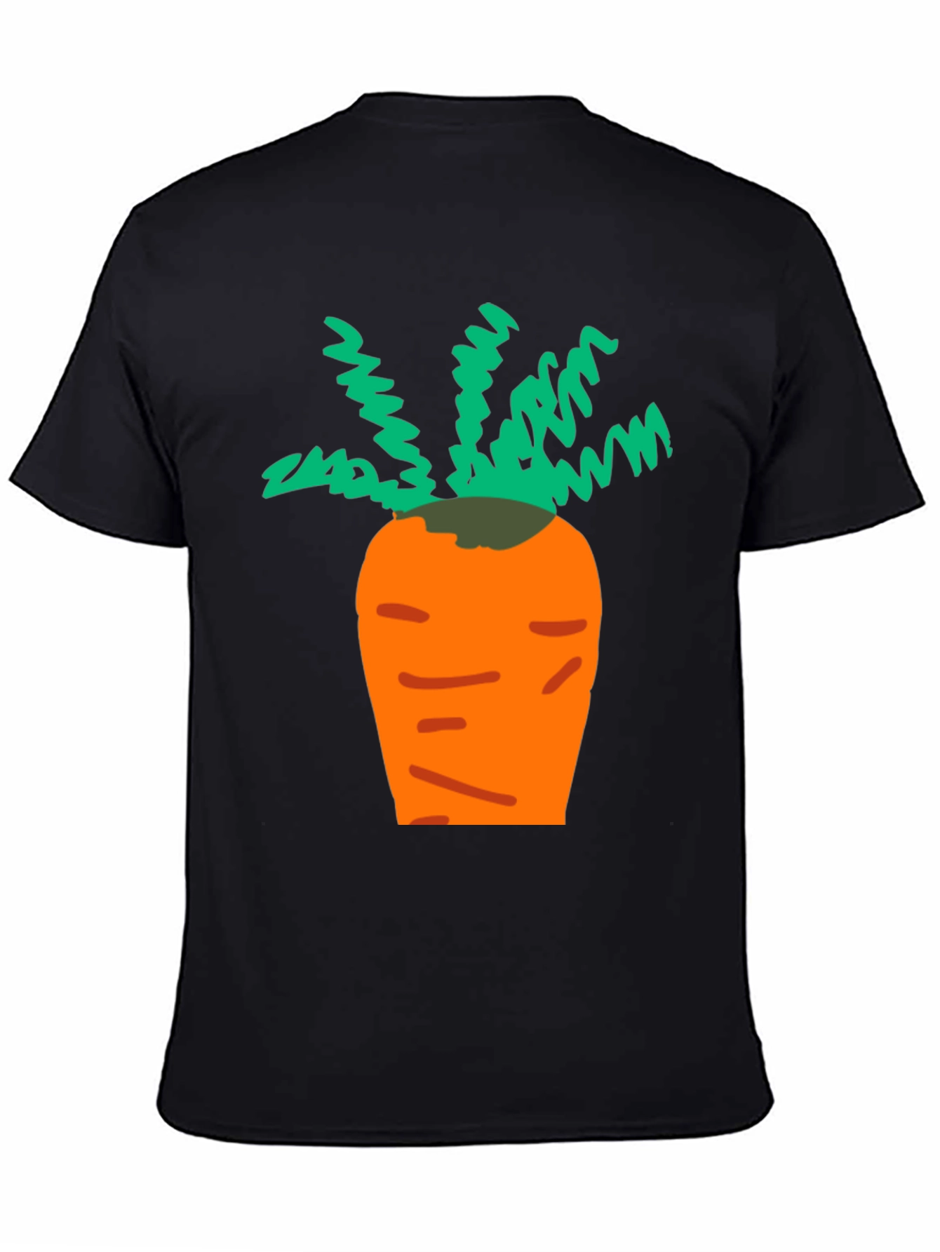 Cartoon Carrot Black T-Shirt