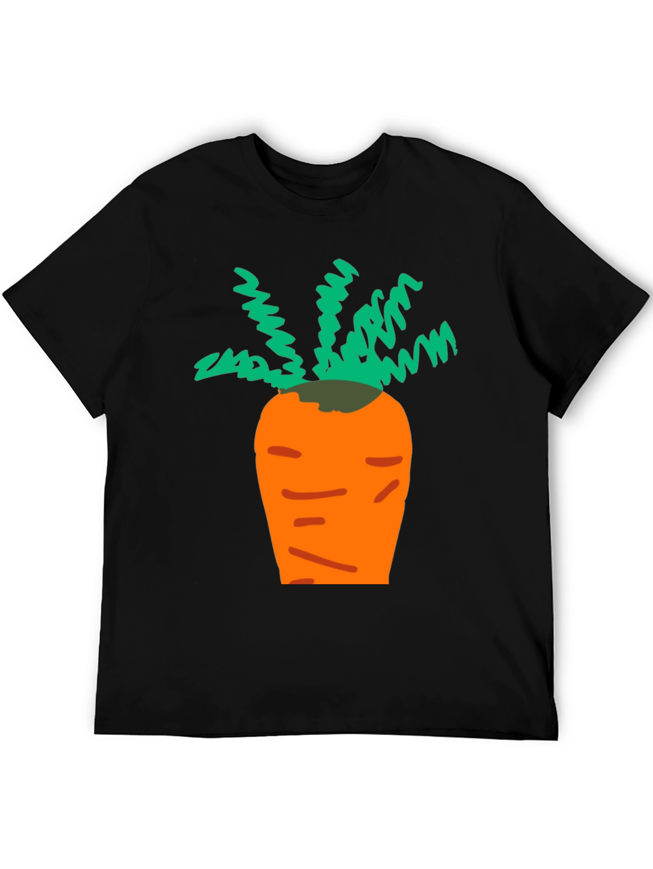Cartoon Carrot Black T-Shirt