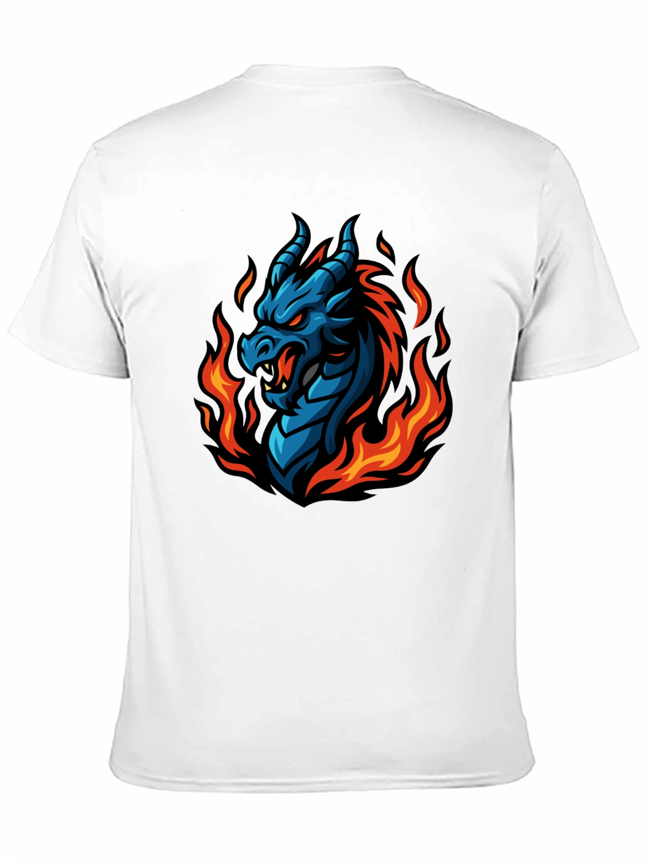 Fiery Dragon Graphic T-Shirt - Black