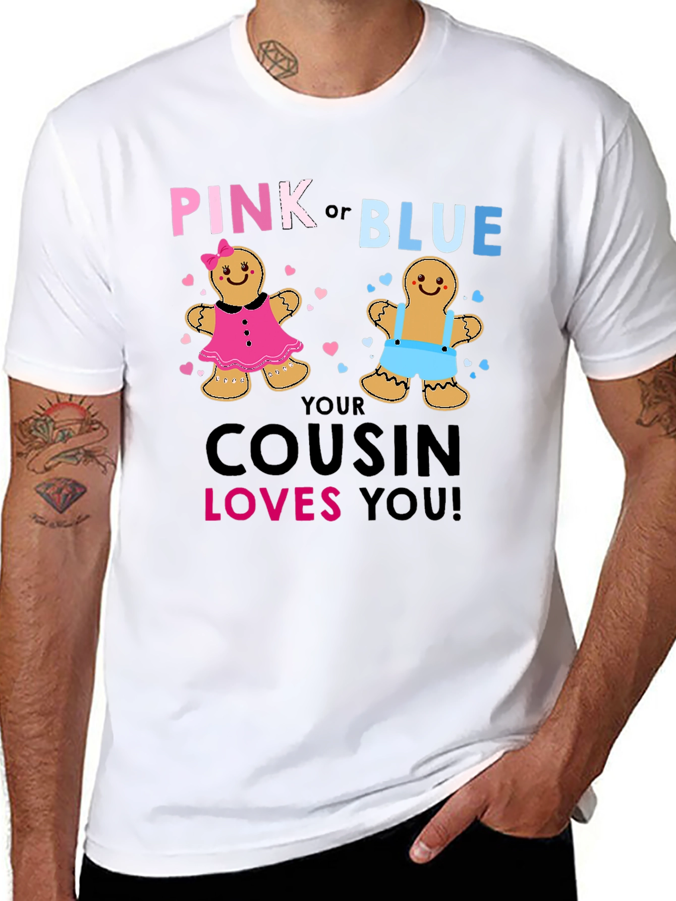 Pink or Blue Cousin Loves You T-Shirt