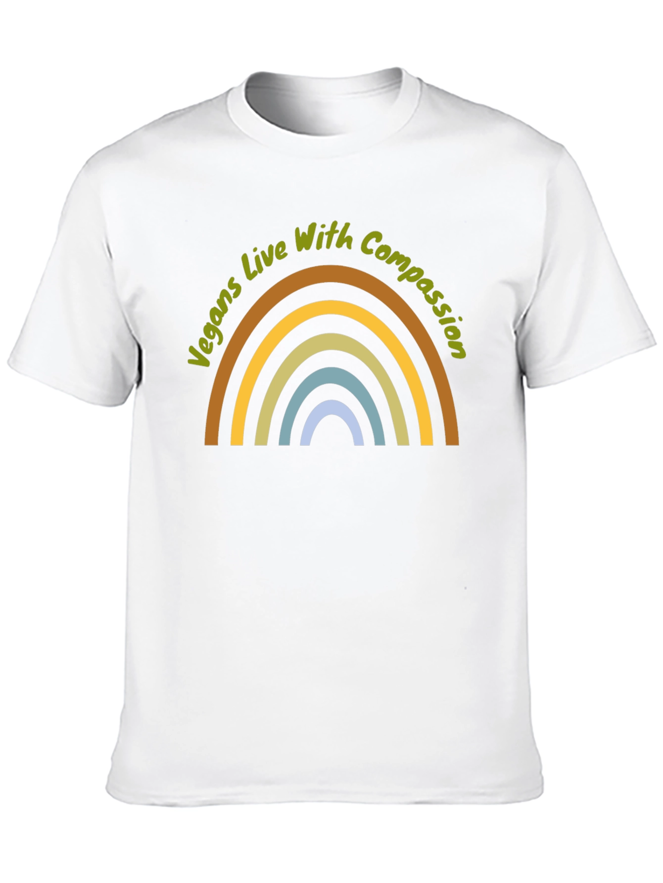 Vegans Live With Compassion Rainbow Graphic T-Shirt