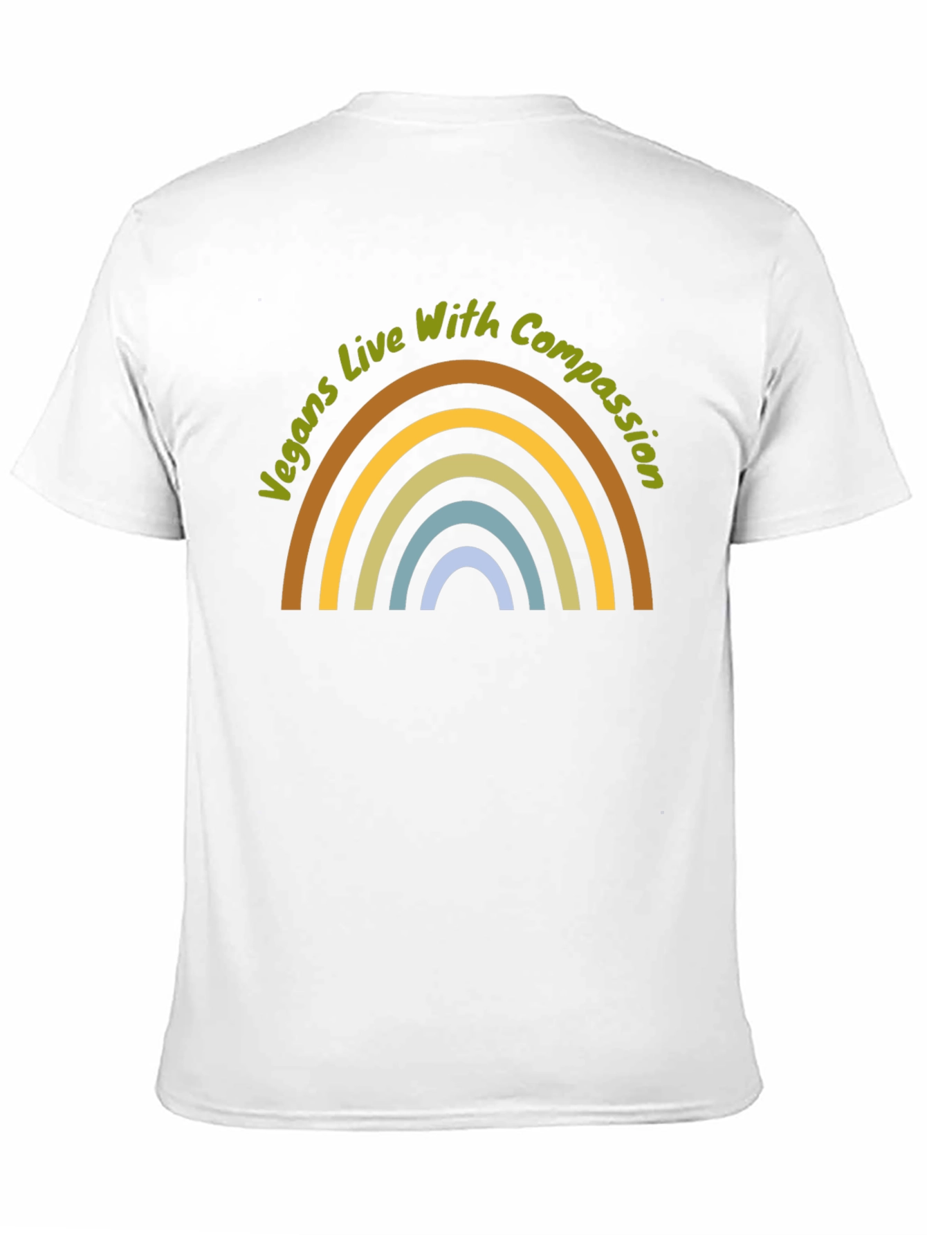 Vegans Live With Compassion Rainbow Graphic T-Shirt