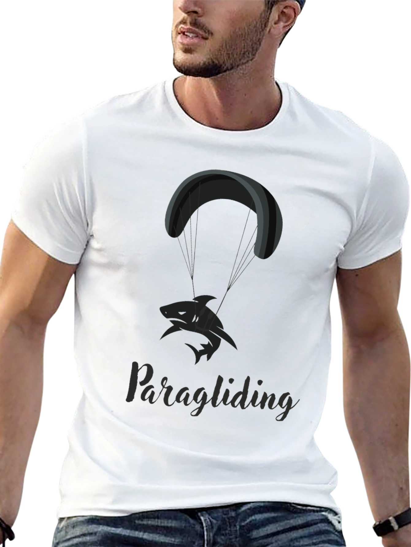 Paragliding Shark Graphic T-Shirt | Unisex