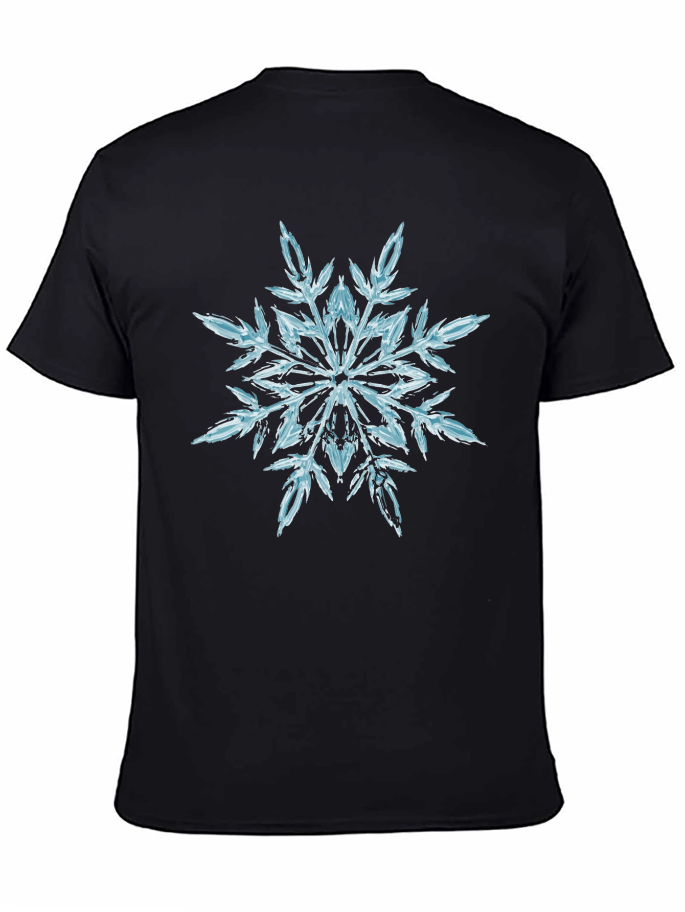 Snowflake Graphic Print Black T-Shirt