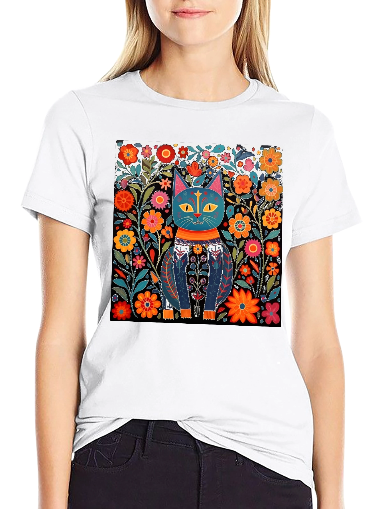 Cat Art Print T-Shirt