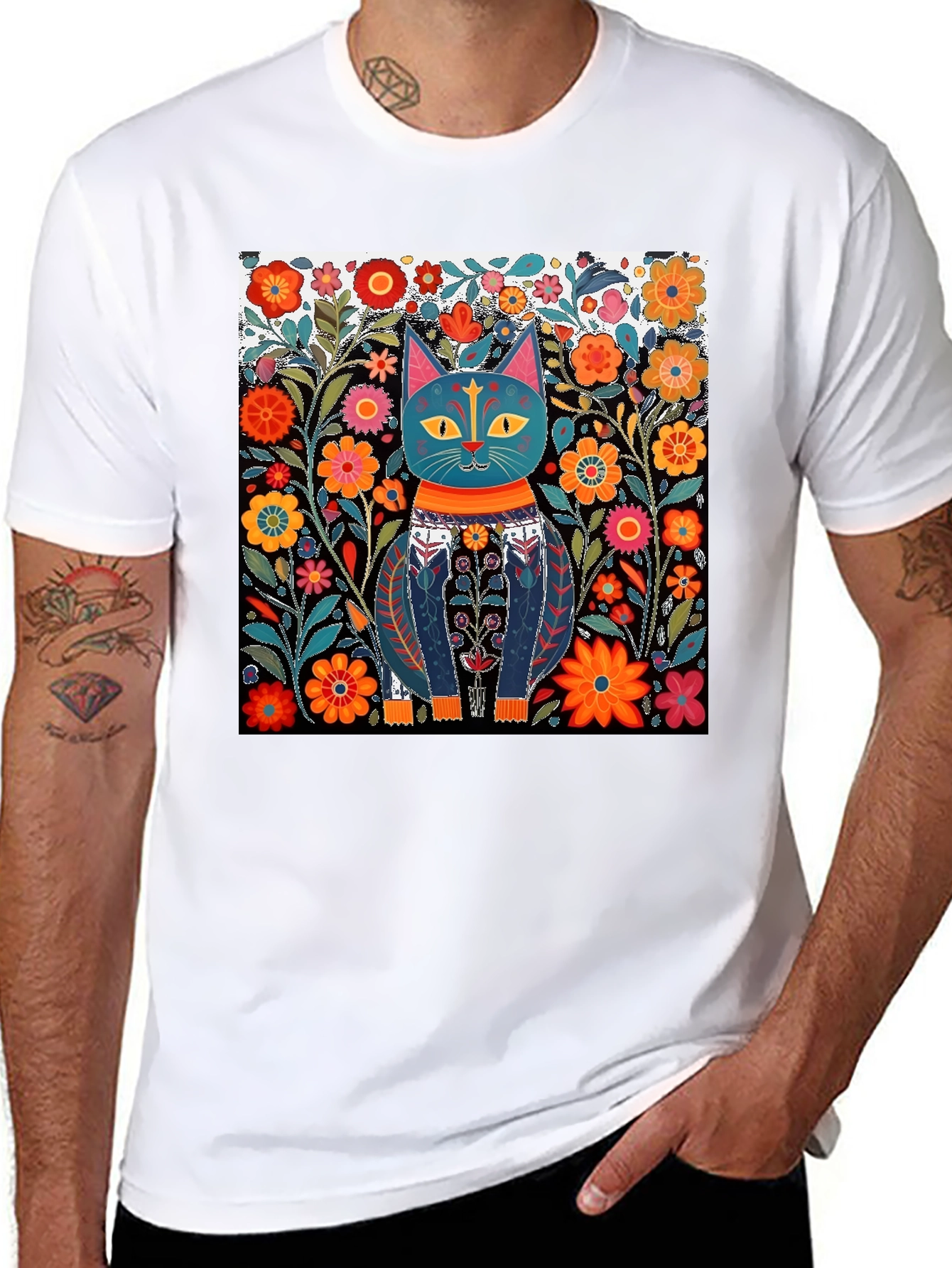 Cat Art Print T-Shirt