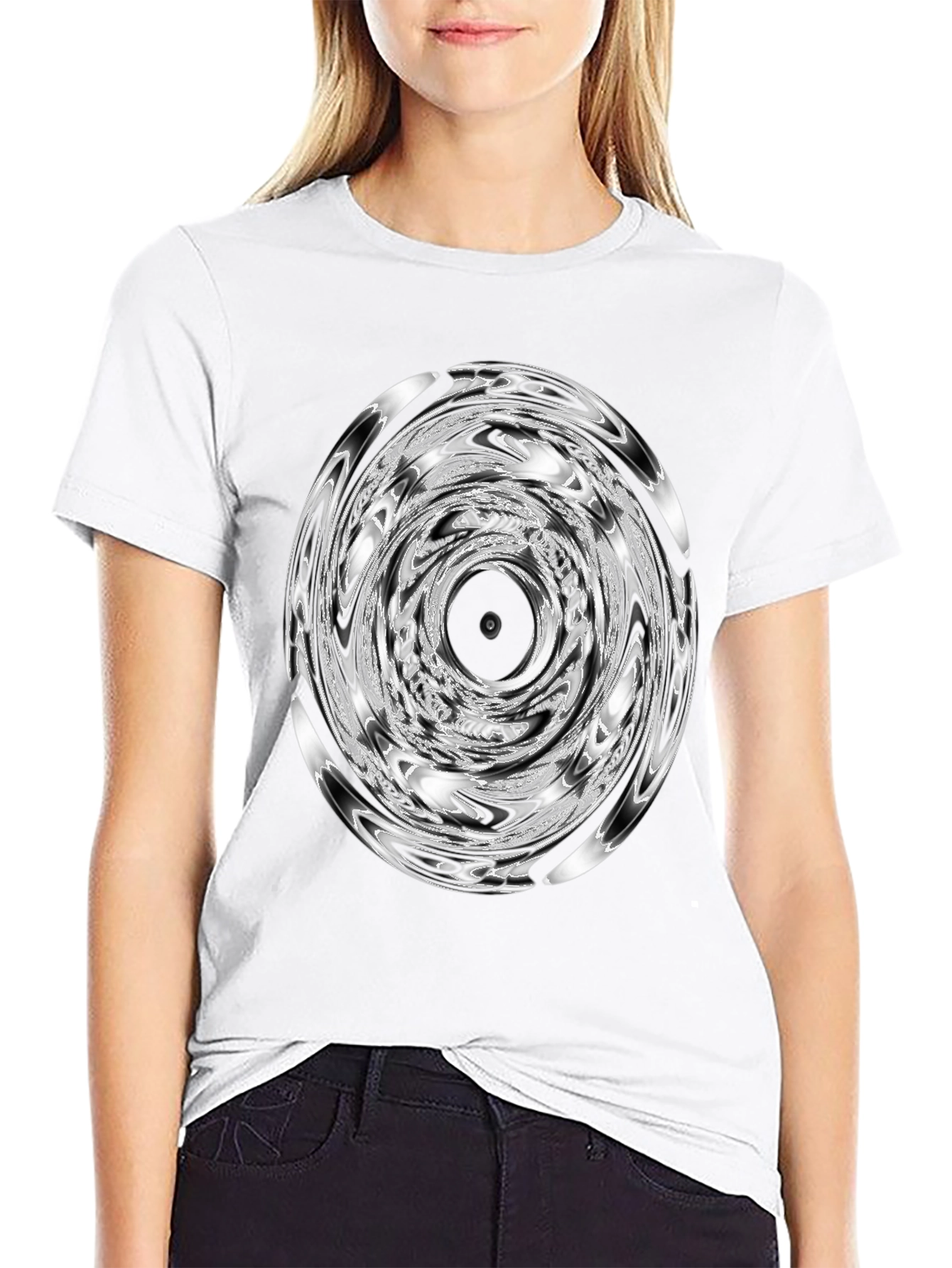 Swirl Graphic Black T-Shirt - Unique Design