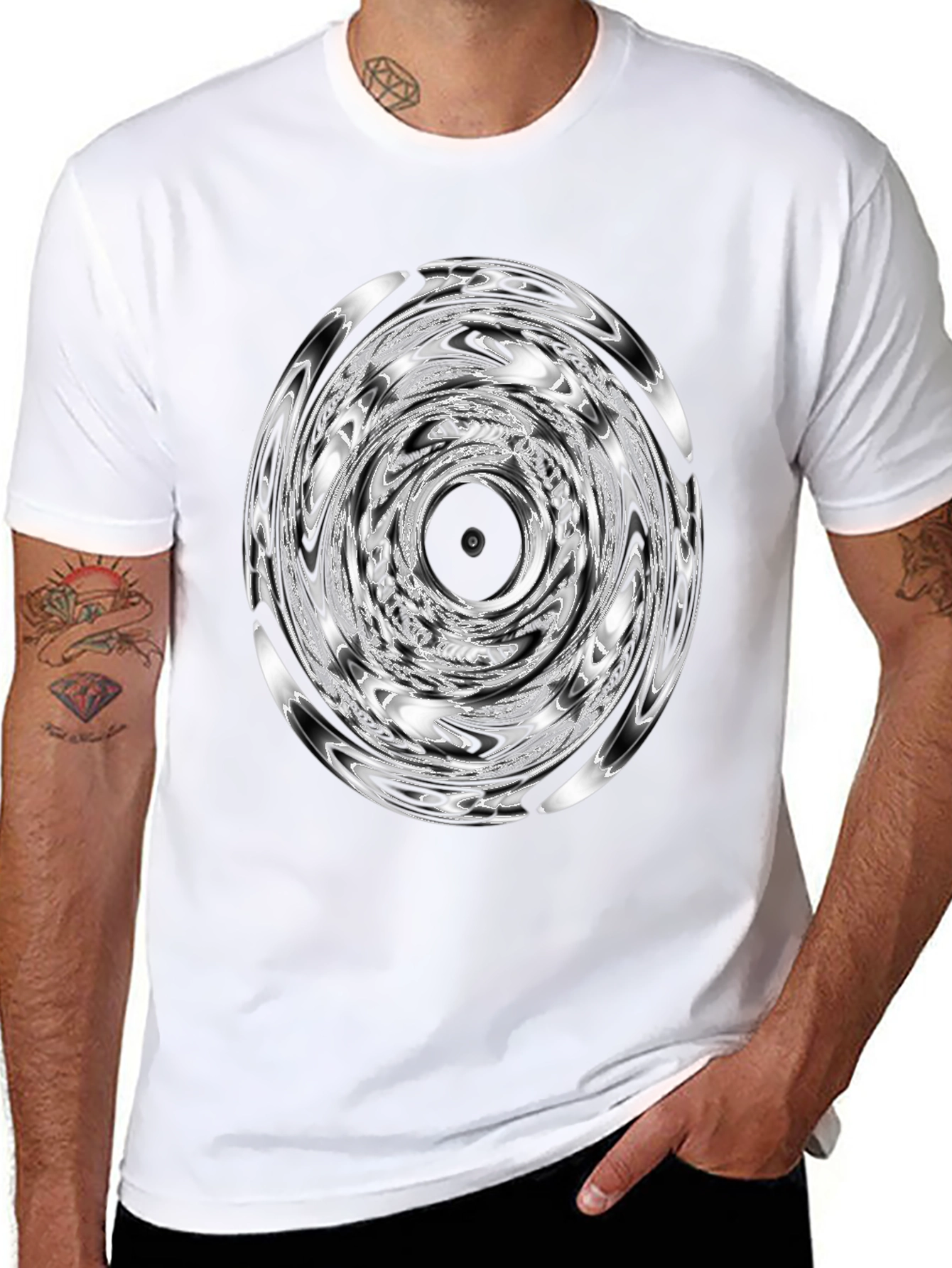 Swirl Graphic Black T-Shirt - Unique Design