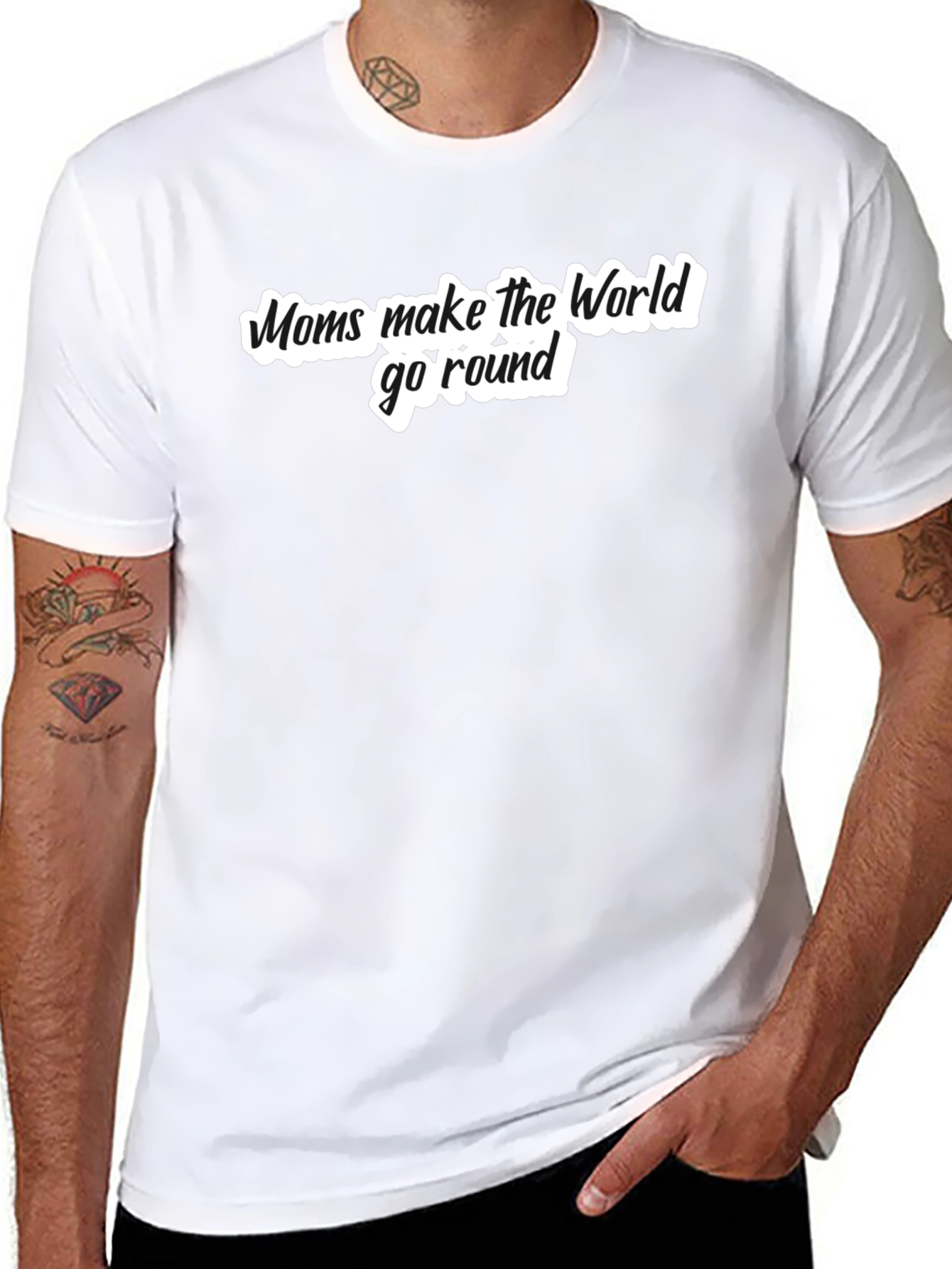 Moms Make The World Go Round Black T-Shirt
