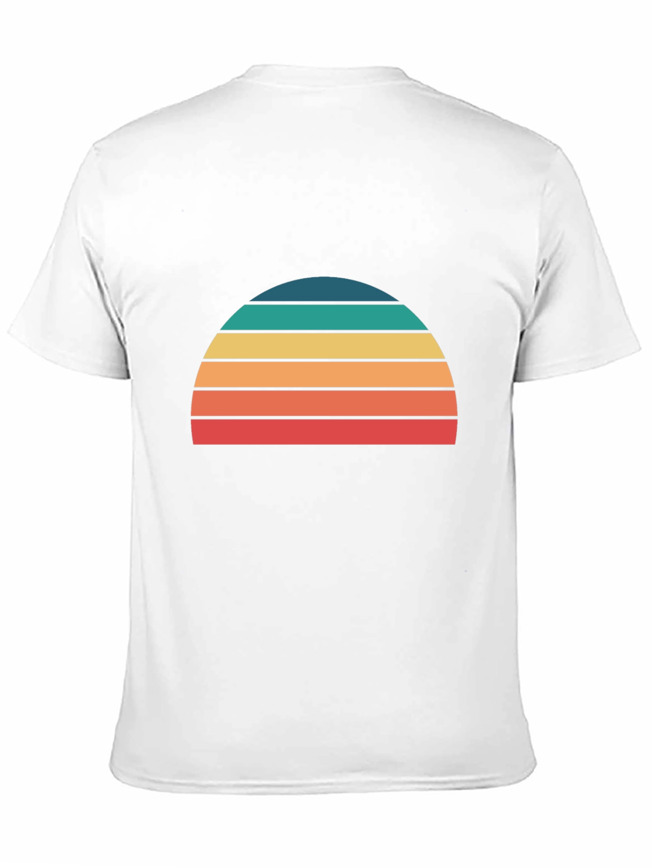 Retro Sunset Striped Graphic Tee - Black