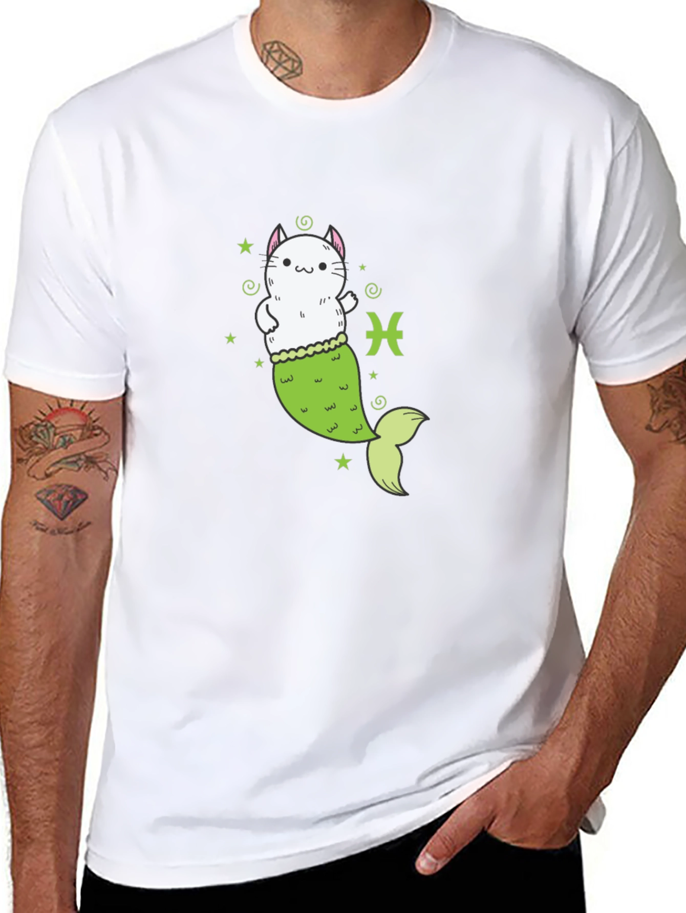 Pisces Cat Mermaid T-Shirt - Zodiac Tee