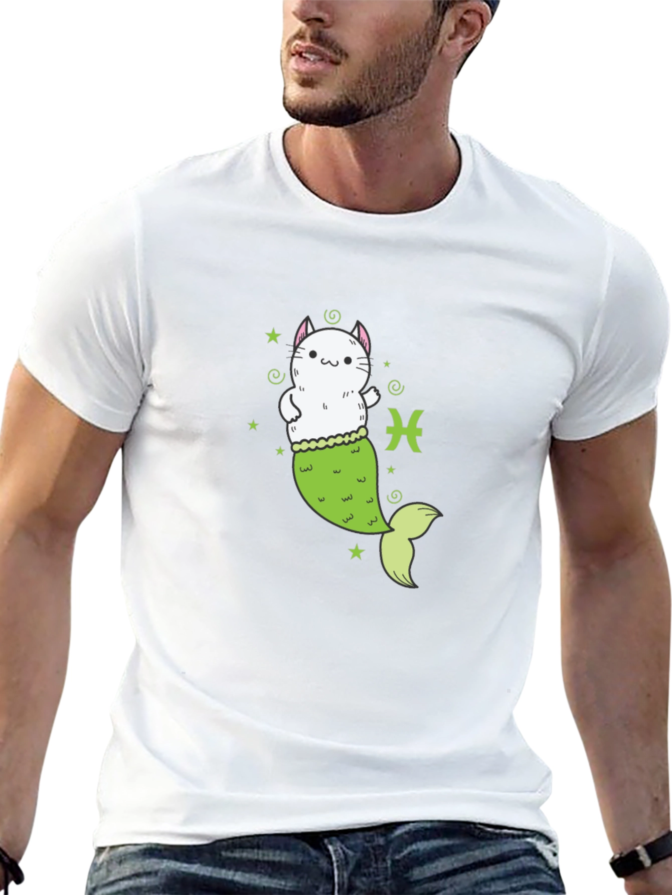 Pisces Cat Mermaid T-Shirt - Zodiac Tee