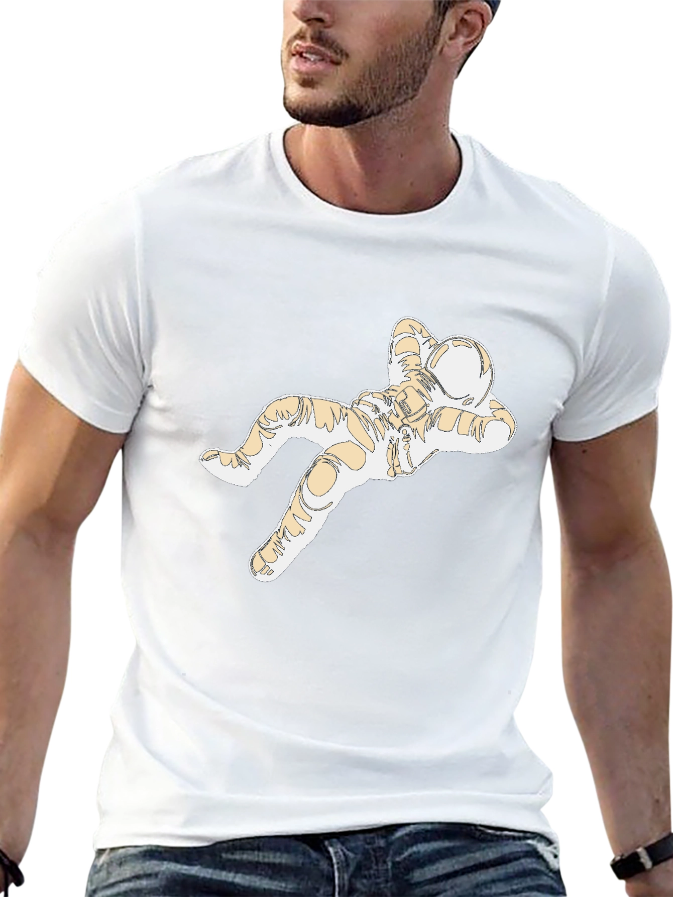 Relaxed Astronaut Graphic Tee - Black