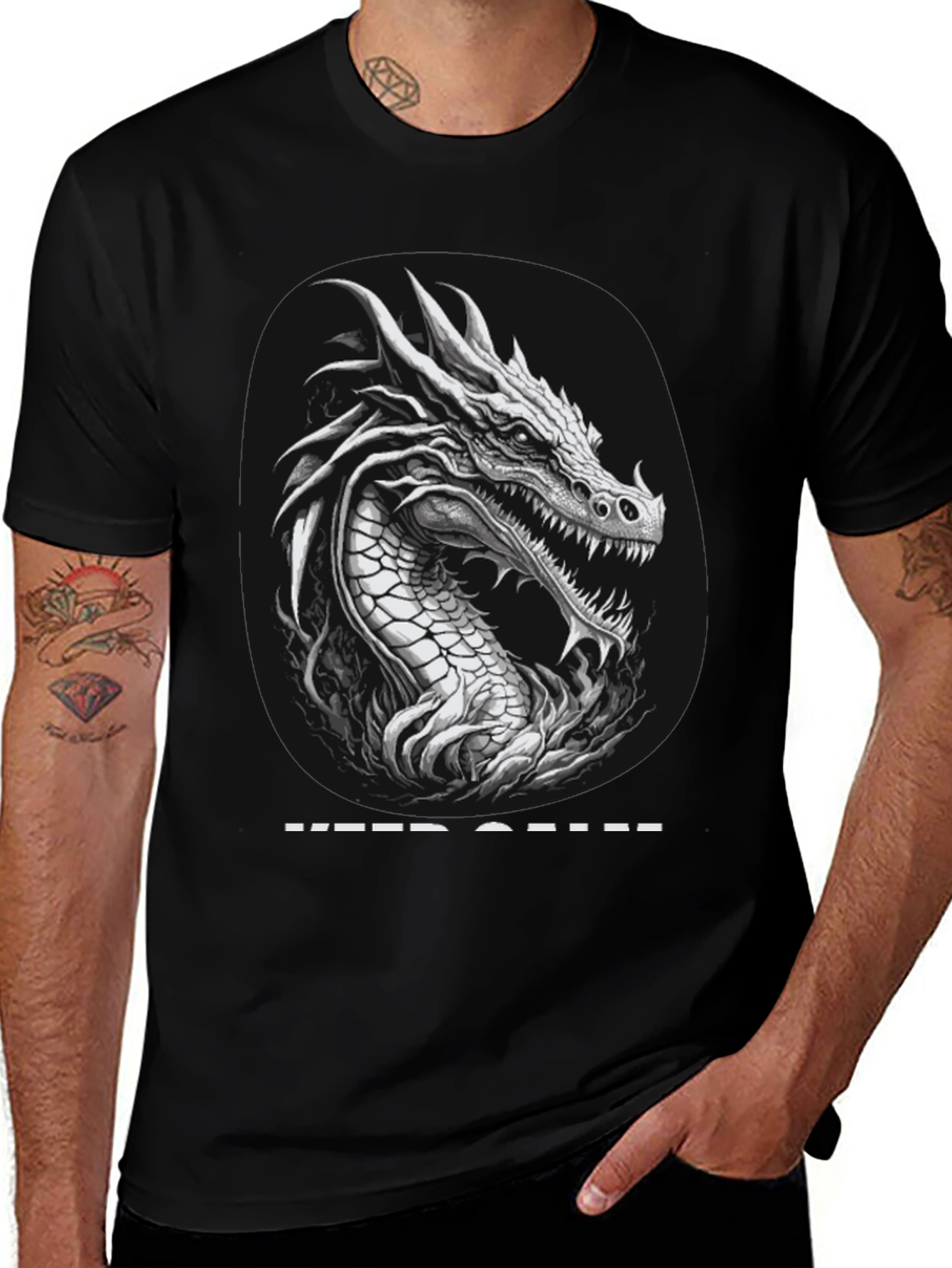 Dragon Graphic T-Shirt - Keep Calm Design