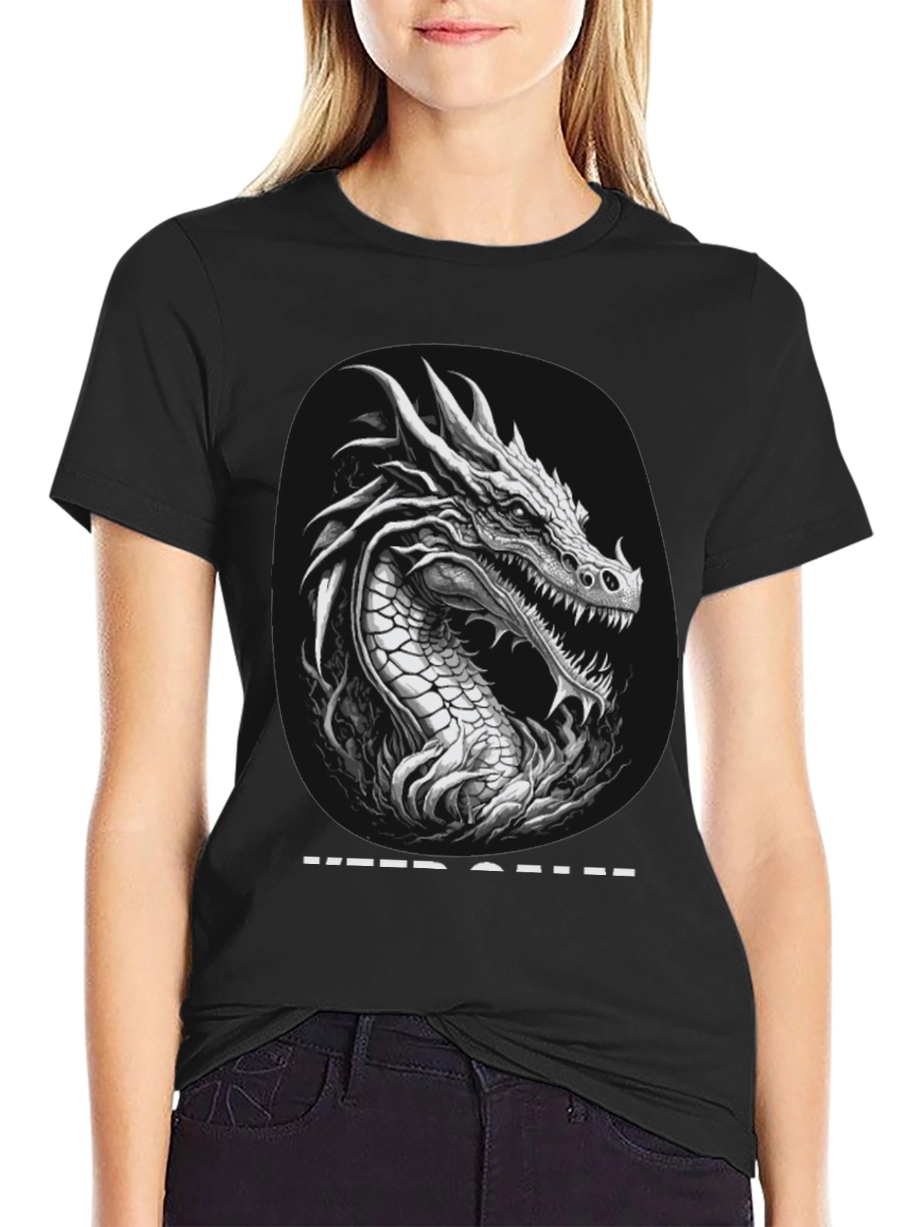 Dragon Graphic T-Shirt - Keep Calm Design
