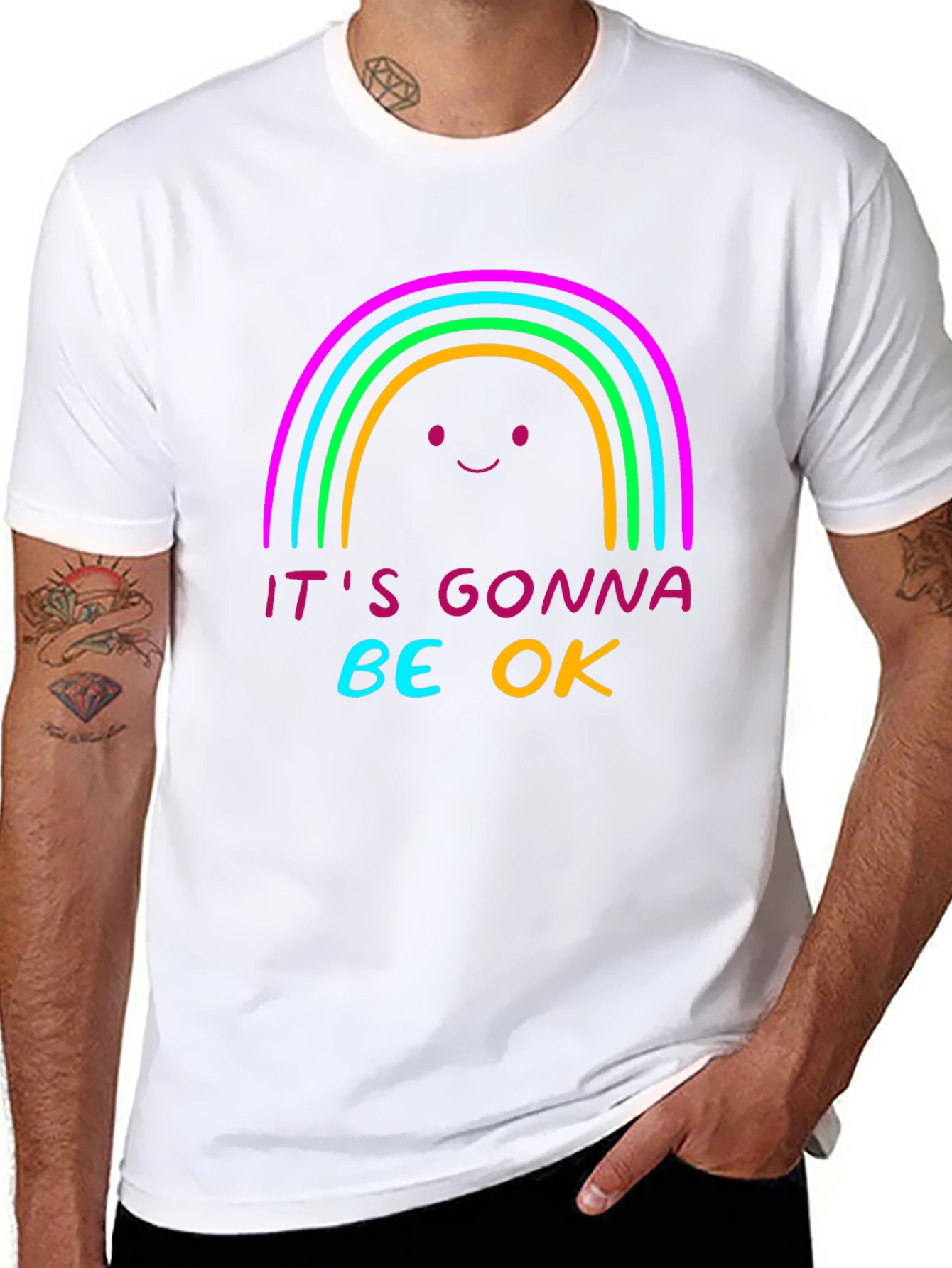 Rainbow Its Gonna Be OK Graphic T-Shirt