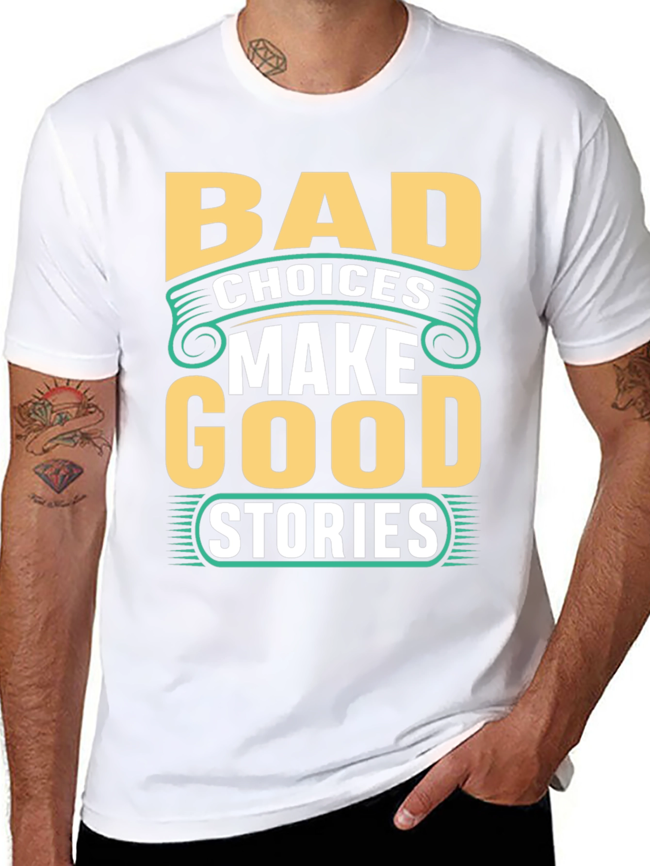 Bad Choices Make Good Stories Black Graphic Tee