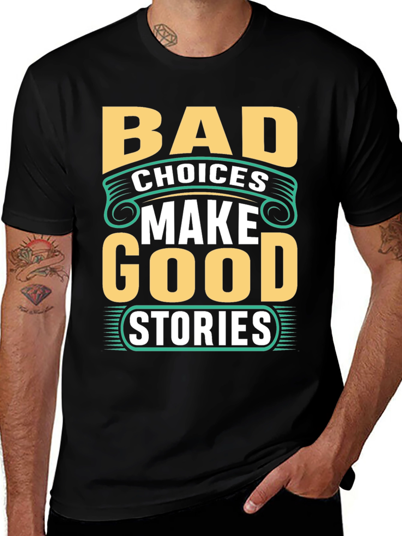 Bad Choices Make Good Stories Black Graphic Tee