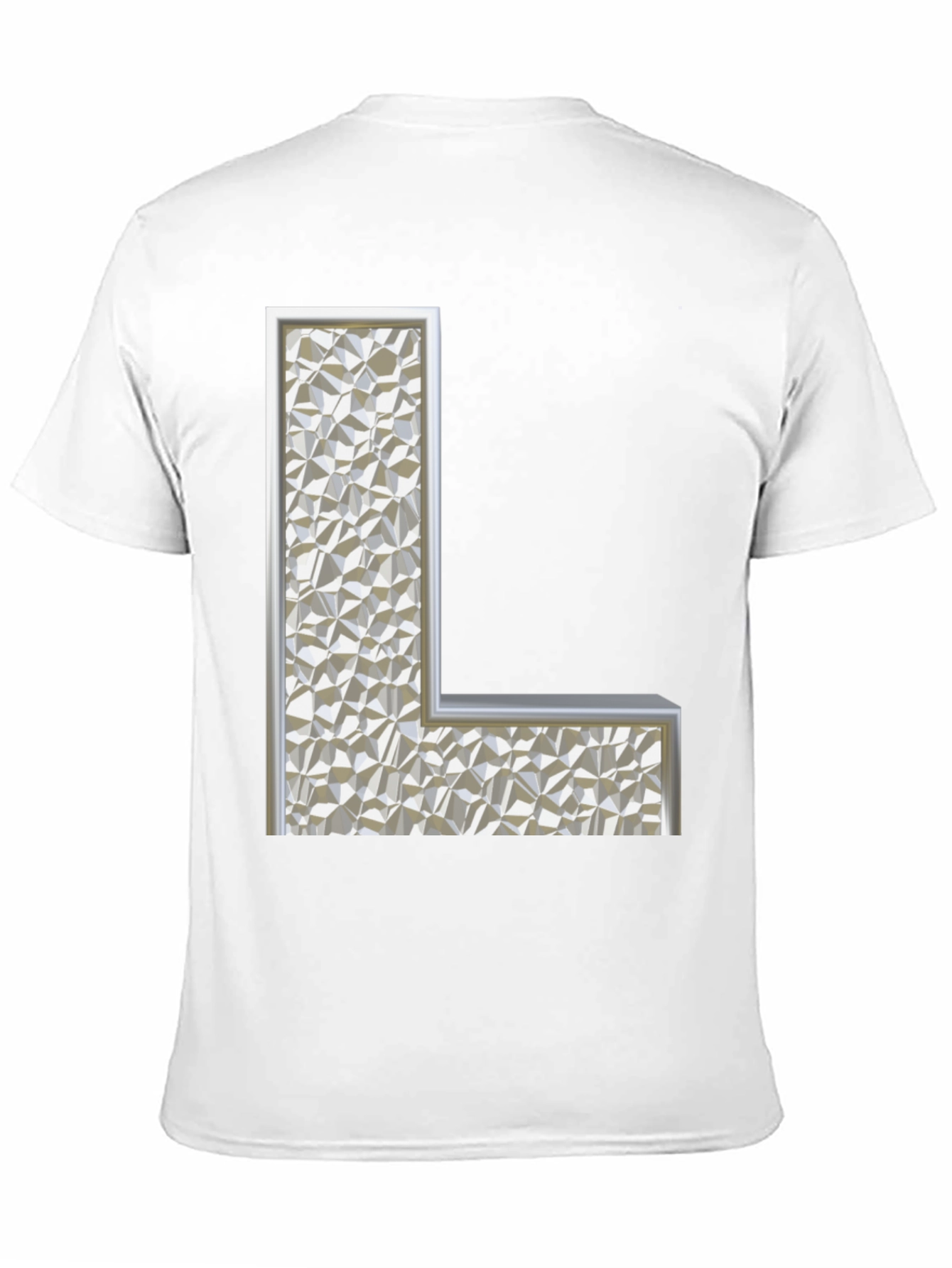 Letter L Geometric Pattern Black T-Shirt
