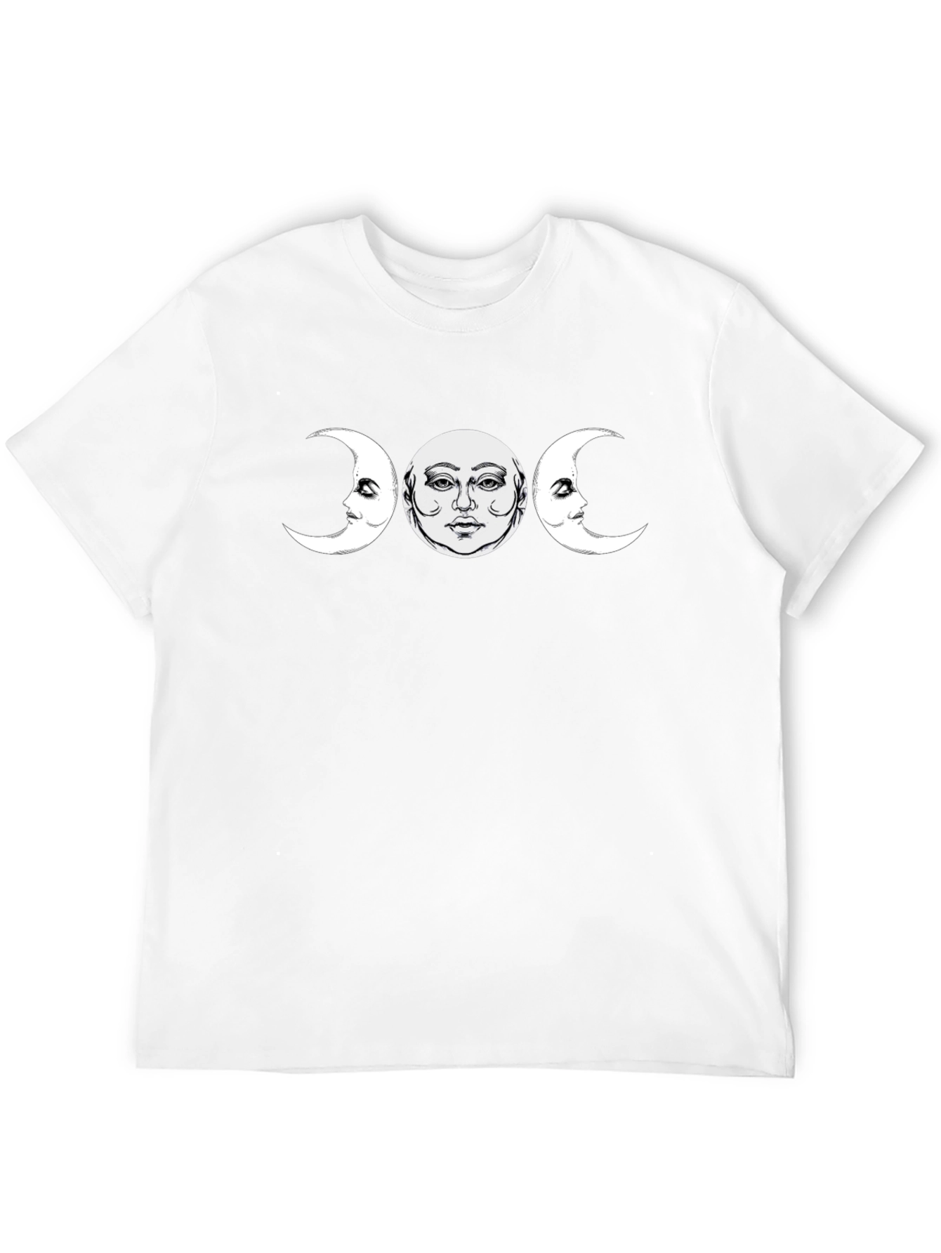 Triple Moon Goddess T-Shirt - Black Cotton Tee