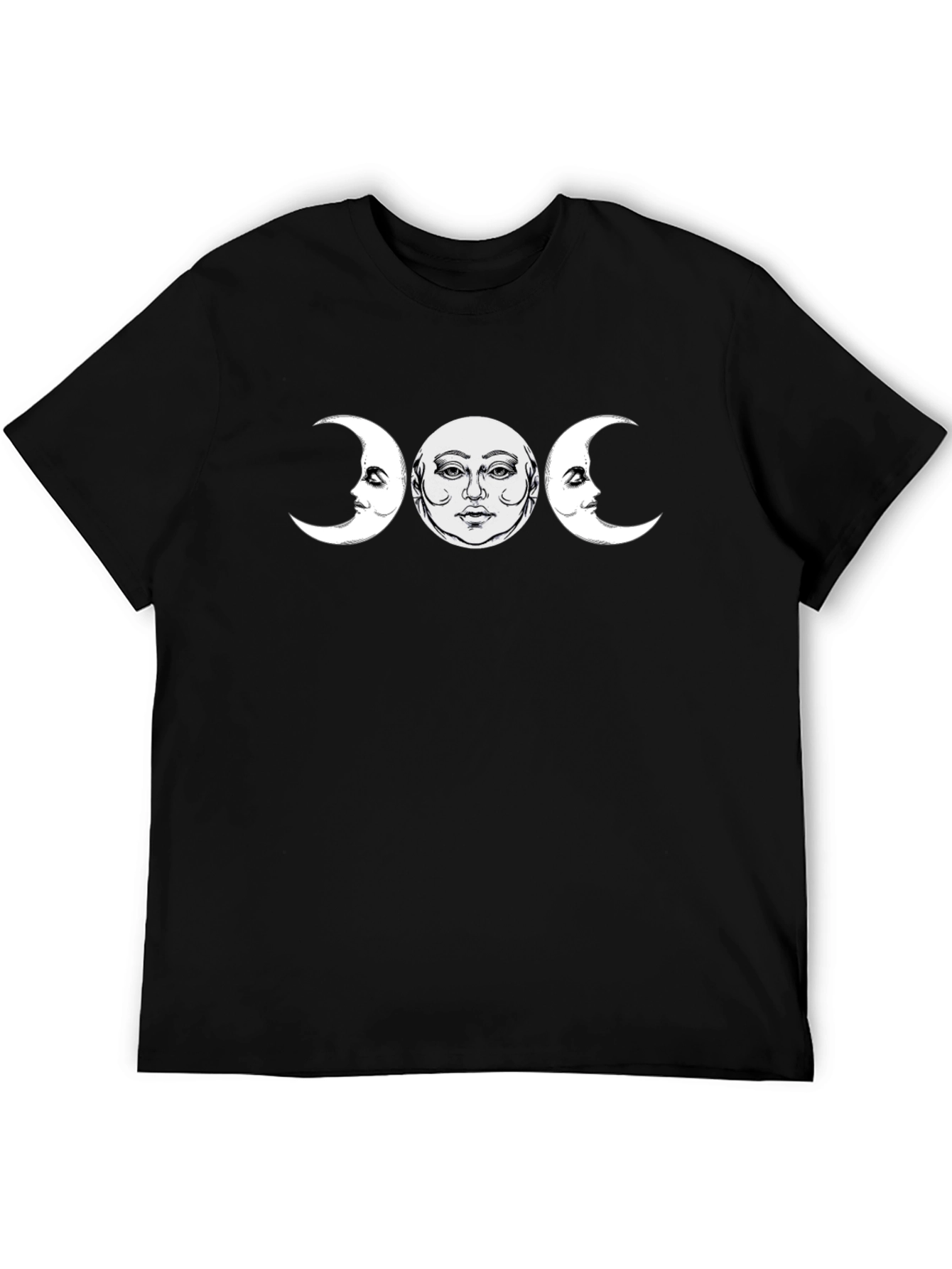 Triple Moon Goddess T-Shirt - Black Cotton Tee
