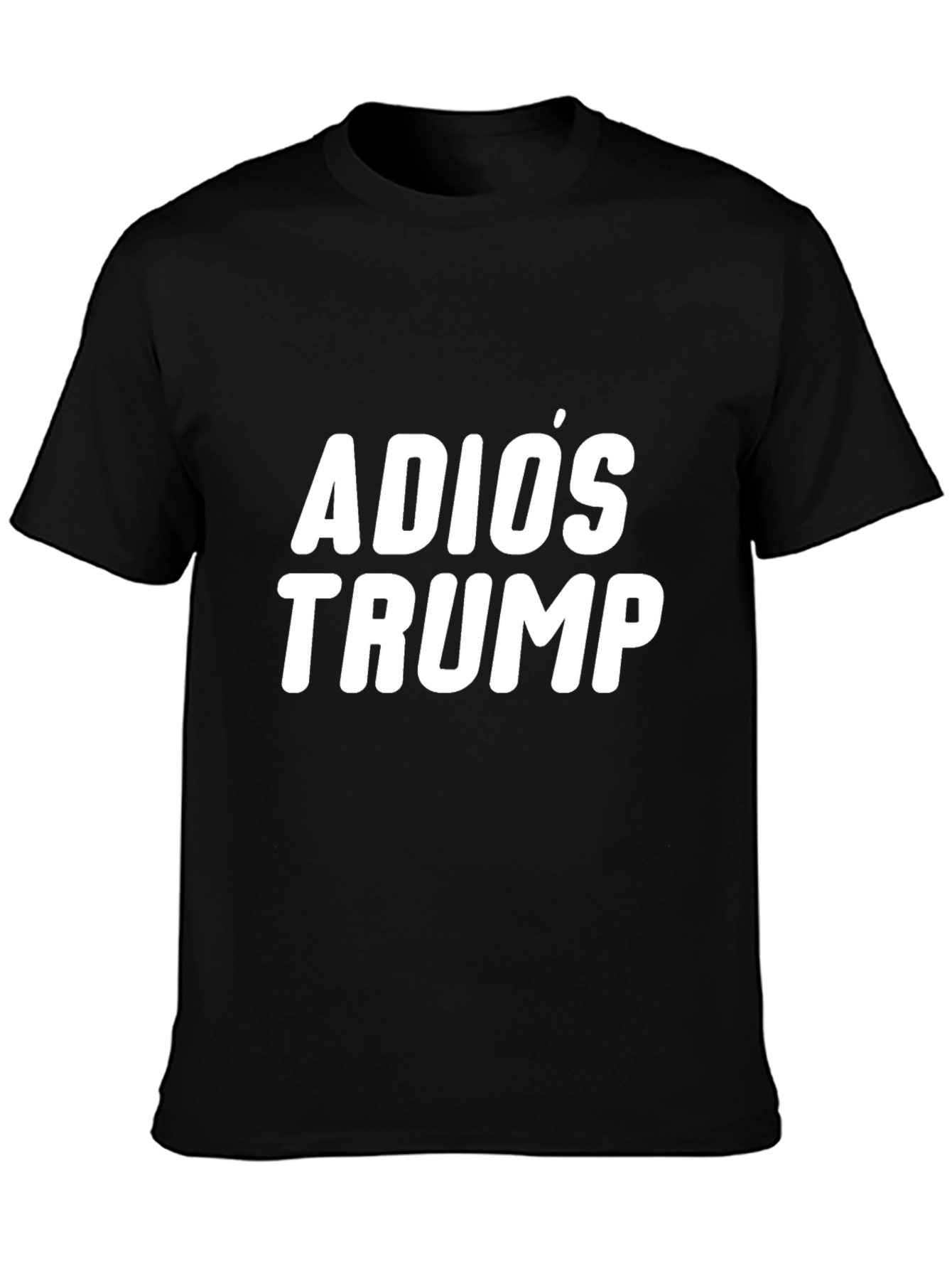 Adios Trump Graphic T-Shirt - Black Crew Neck Tee