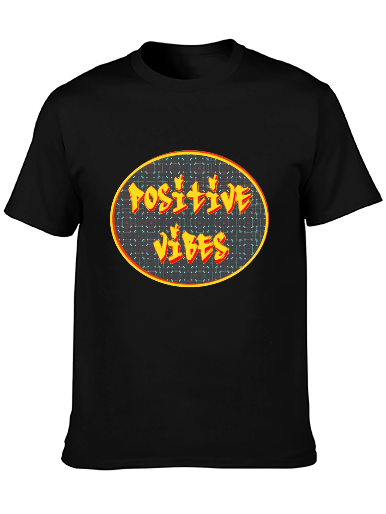 Positive Vibes Graphic Tee - Black Cotton Blend