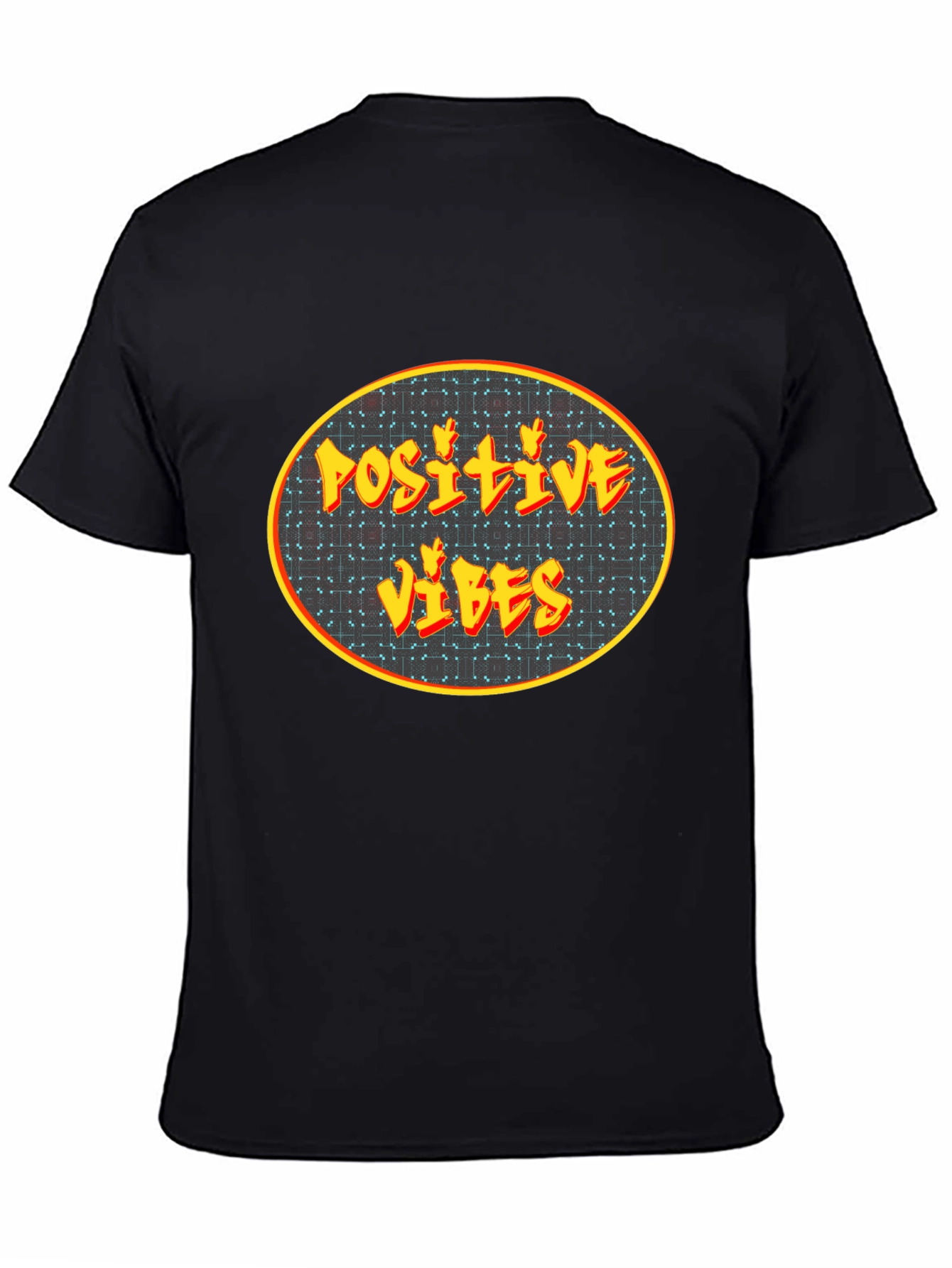 Positive Vibes Graphic Tee - Black Cotton Blend