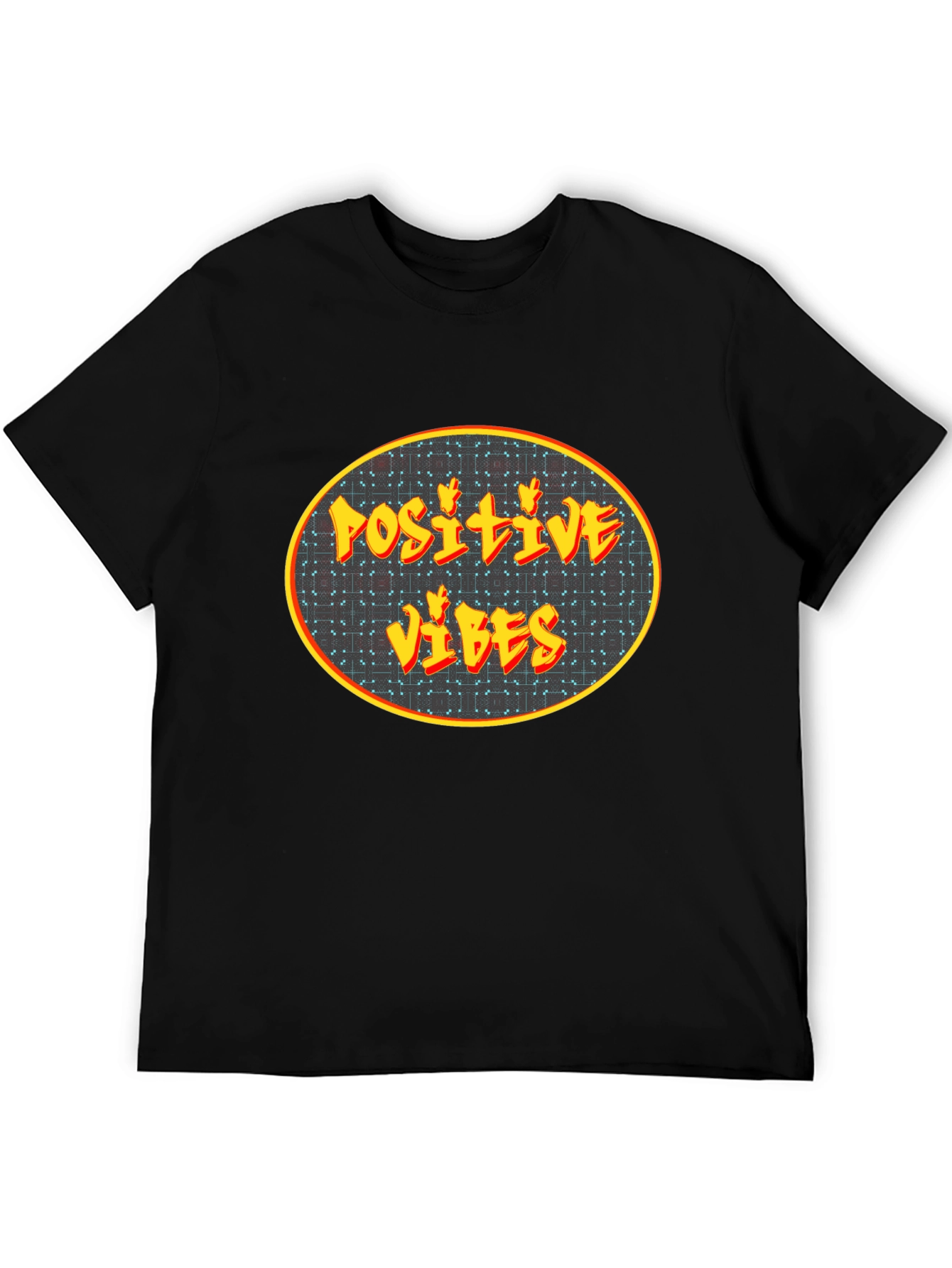 Positive Vibes Graphic Tee - Black Cotton Blend