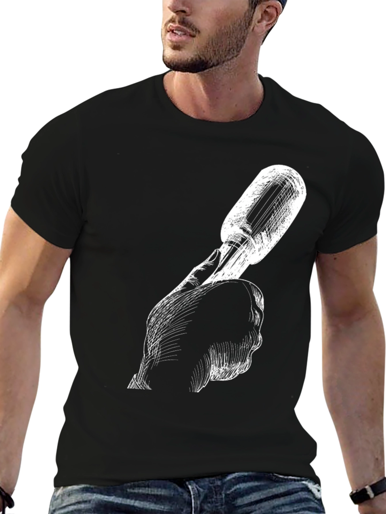 Screwdriver Graphic Tee - Hand Drawn Style