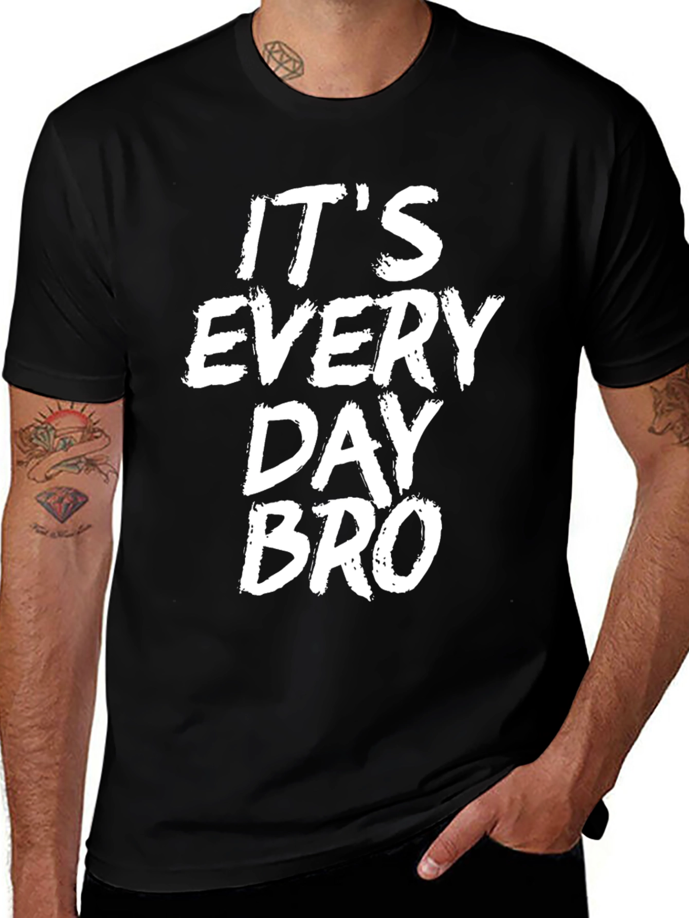 Its Everyday Bro Graphic Tee - Black Casual T-Shirt