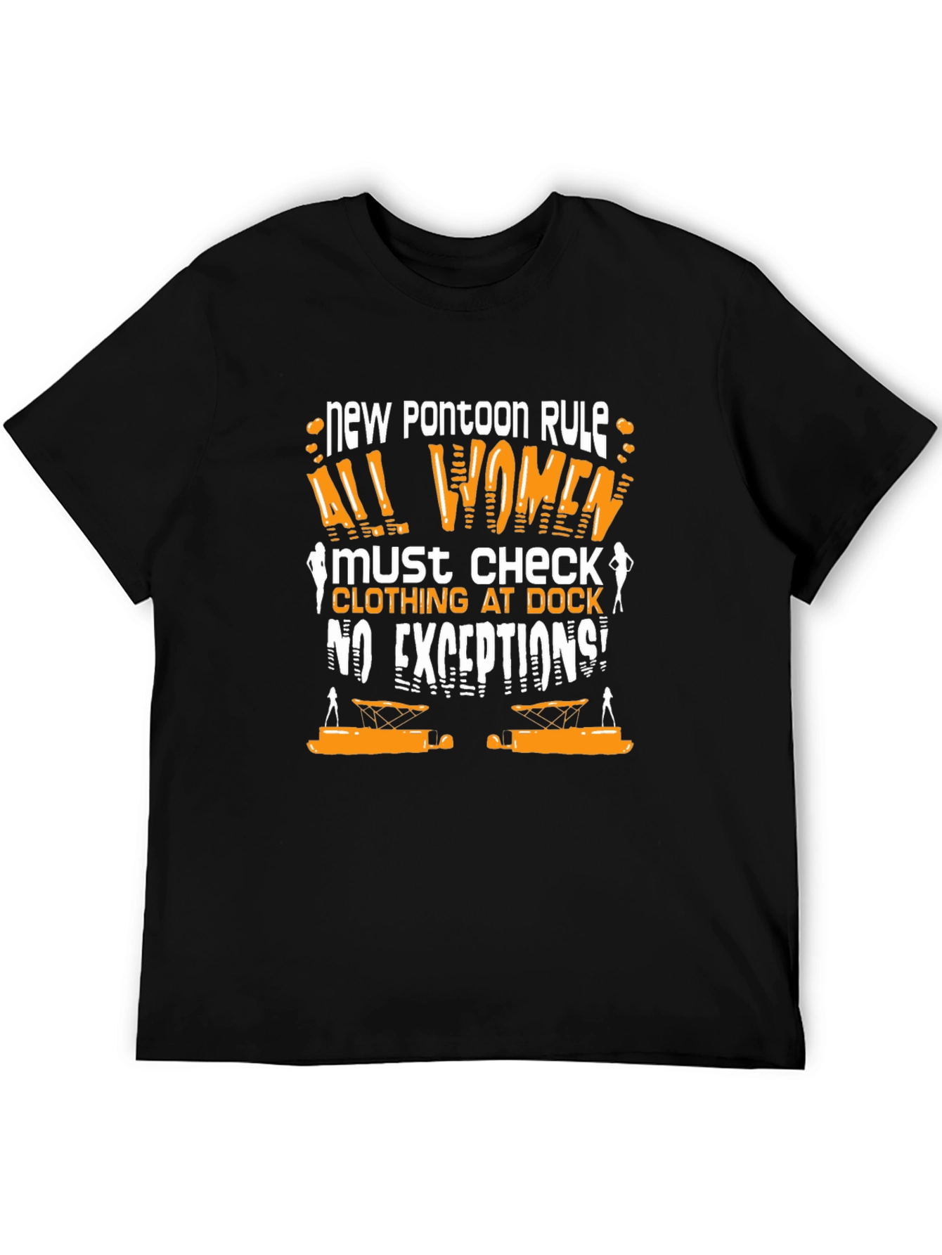 New Pontoon Rule T-Shirt: Womens Clothing Check Humor