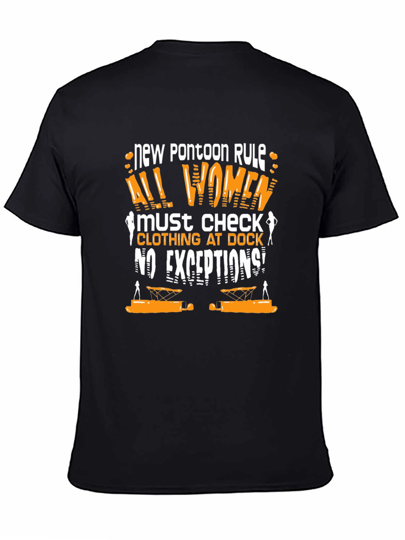 New Pontoon Rule T-Shirt: Womens Clothing Check Humor