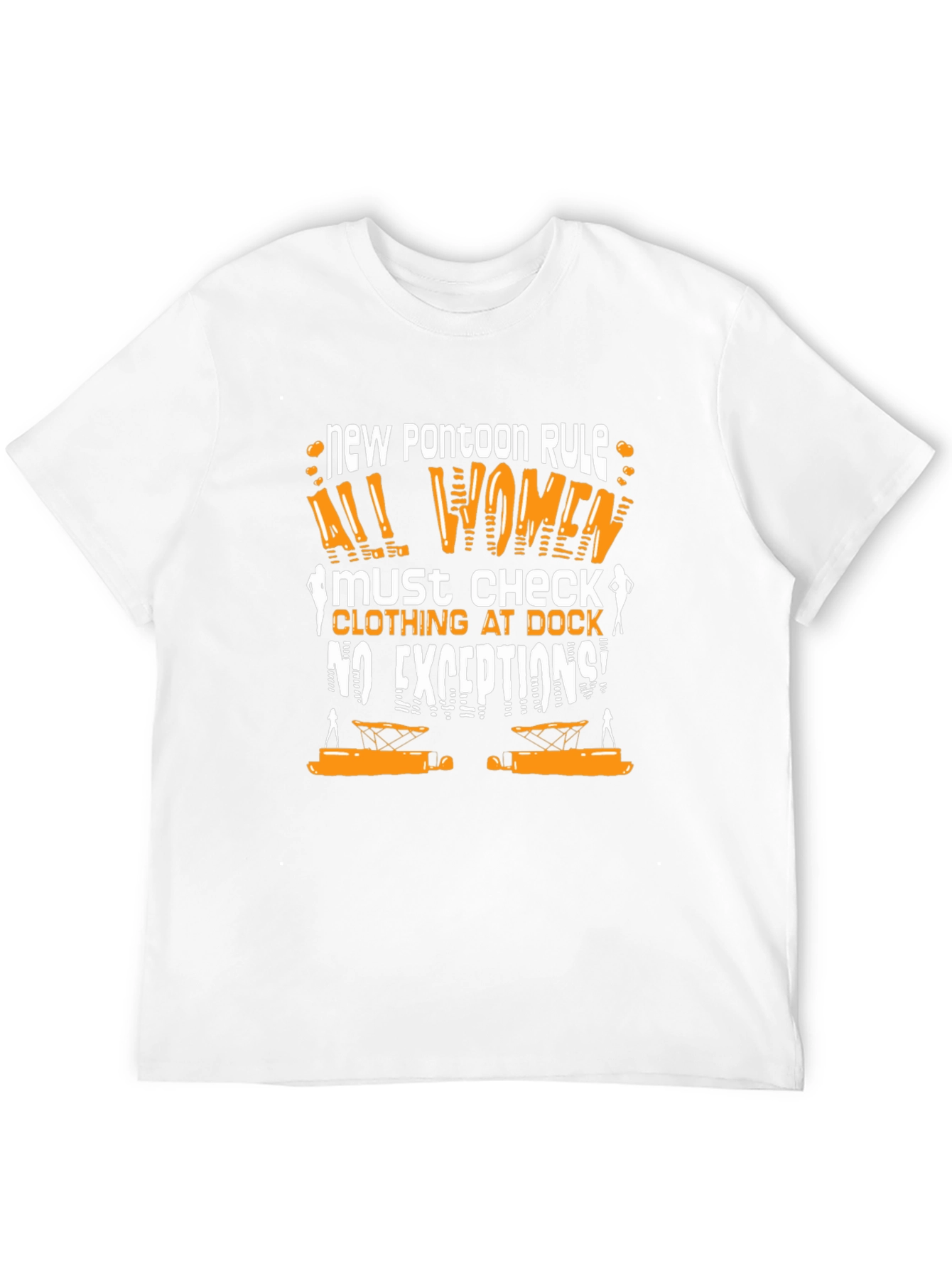 New Pontoon Rule T-Shirt: Womens Clothing Check Humor