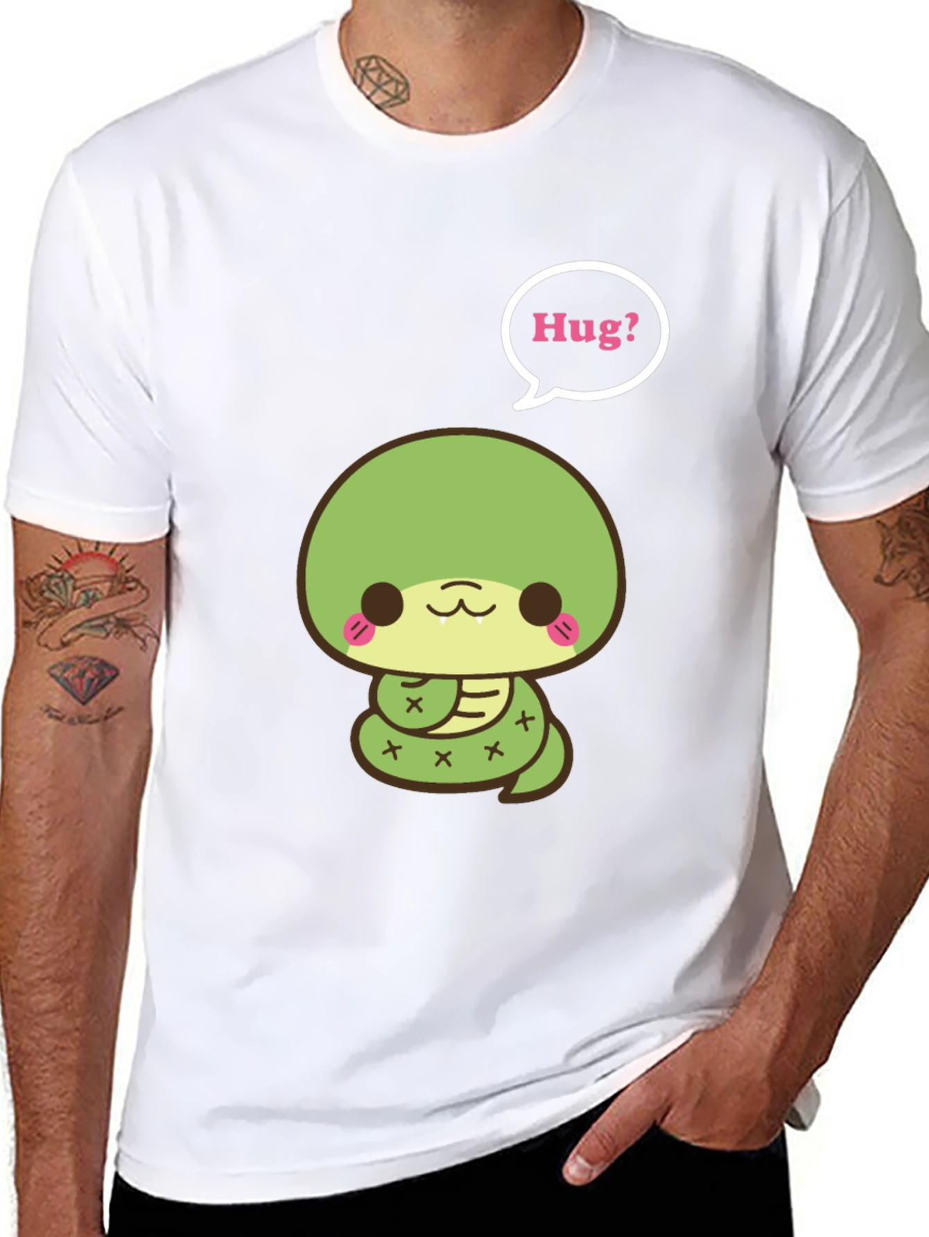 Kawaii Snake Hug? T-Shirt - Cute Reptile Tee