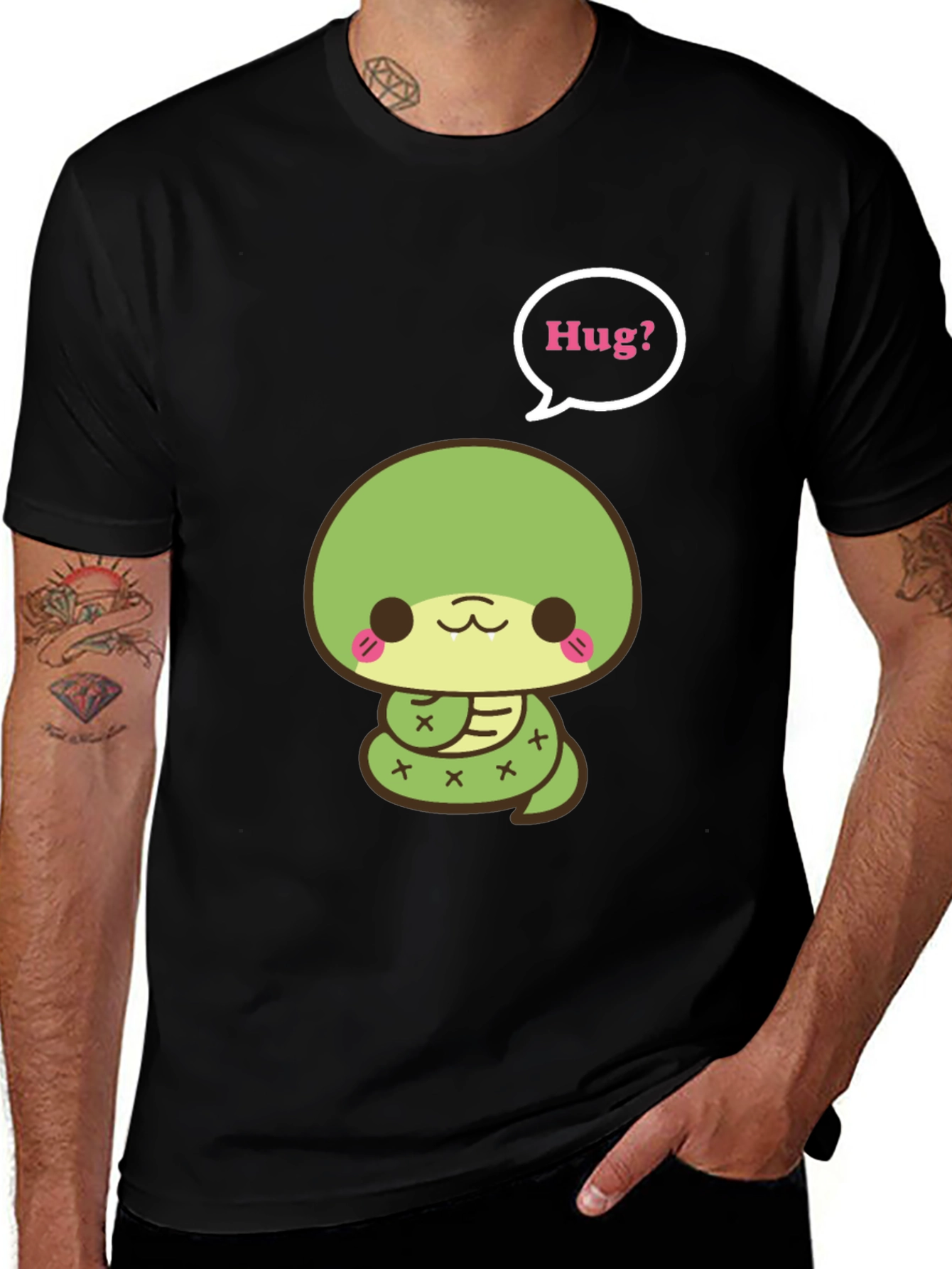 Kawaii Snake Hug? T-Shirt - Cute Reptile Tee