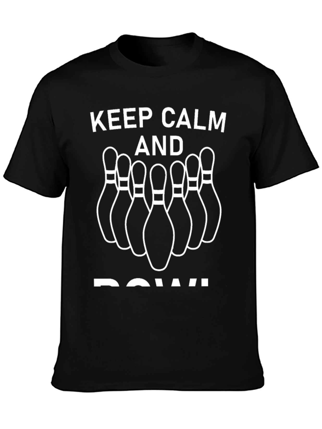 Keep Calm and Bowl T-Shirt - Bowling Pin Design