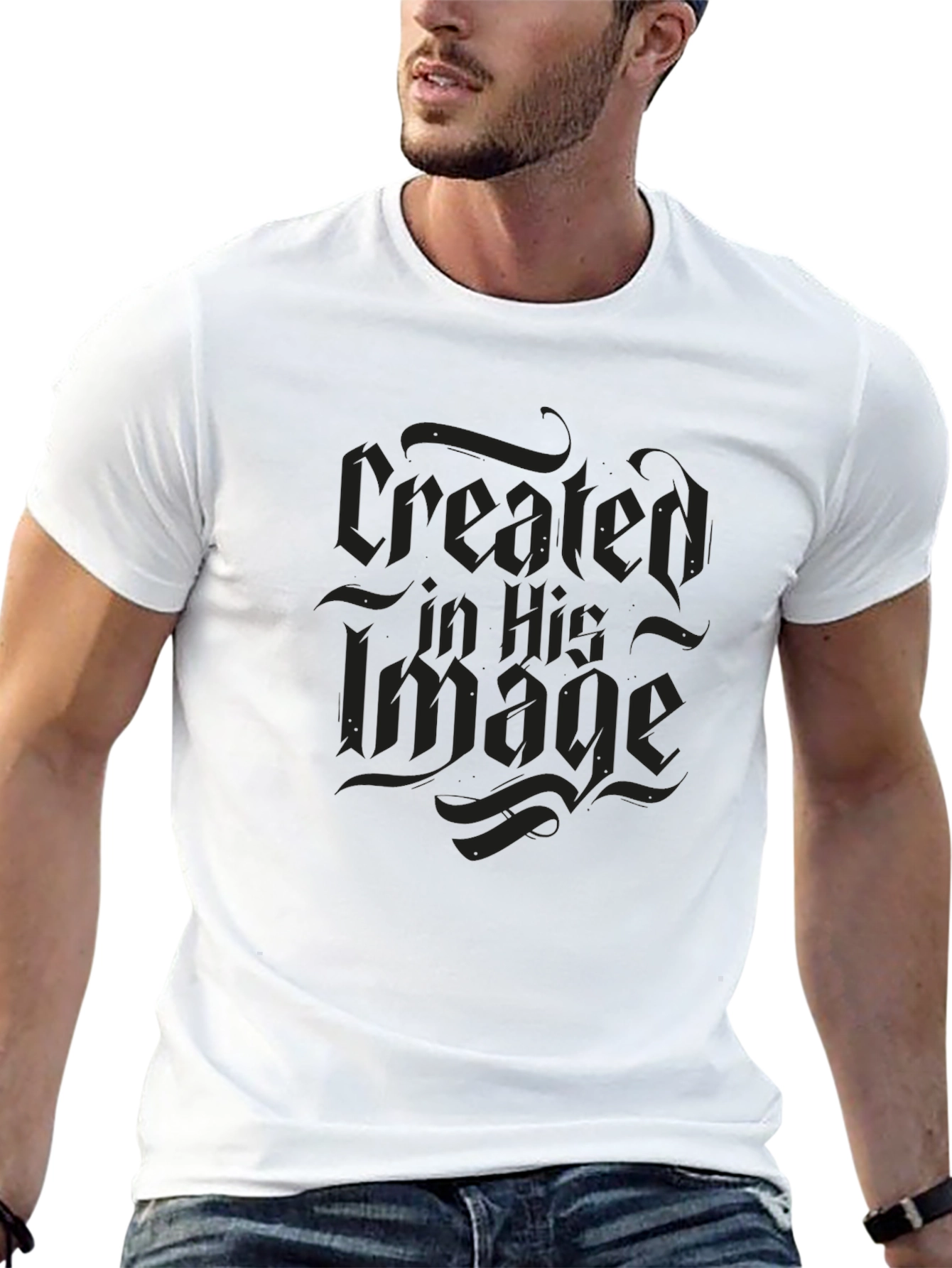 Created in His Image Graphic T-Shirt - Black