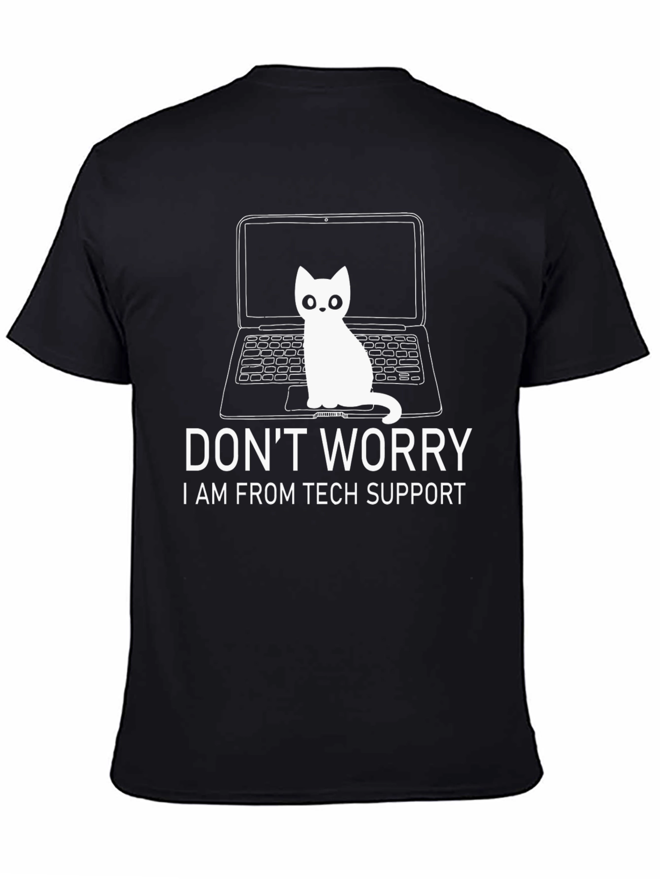 Tech Support Cat Graphic T-Shirt