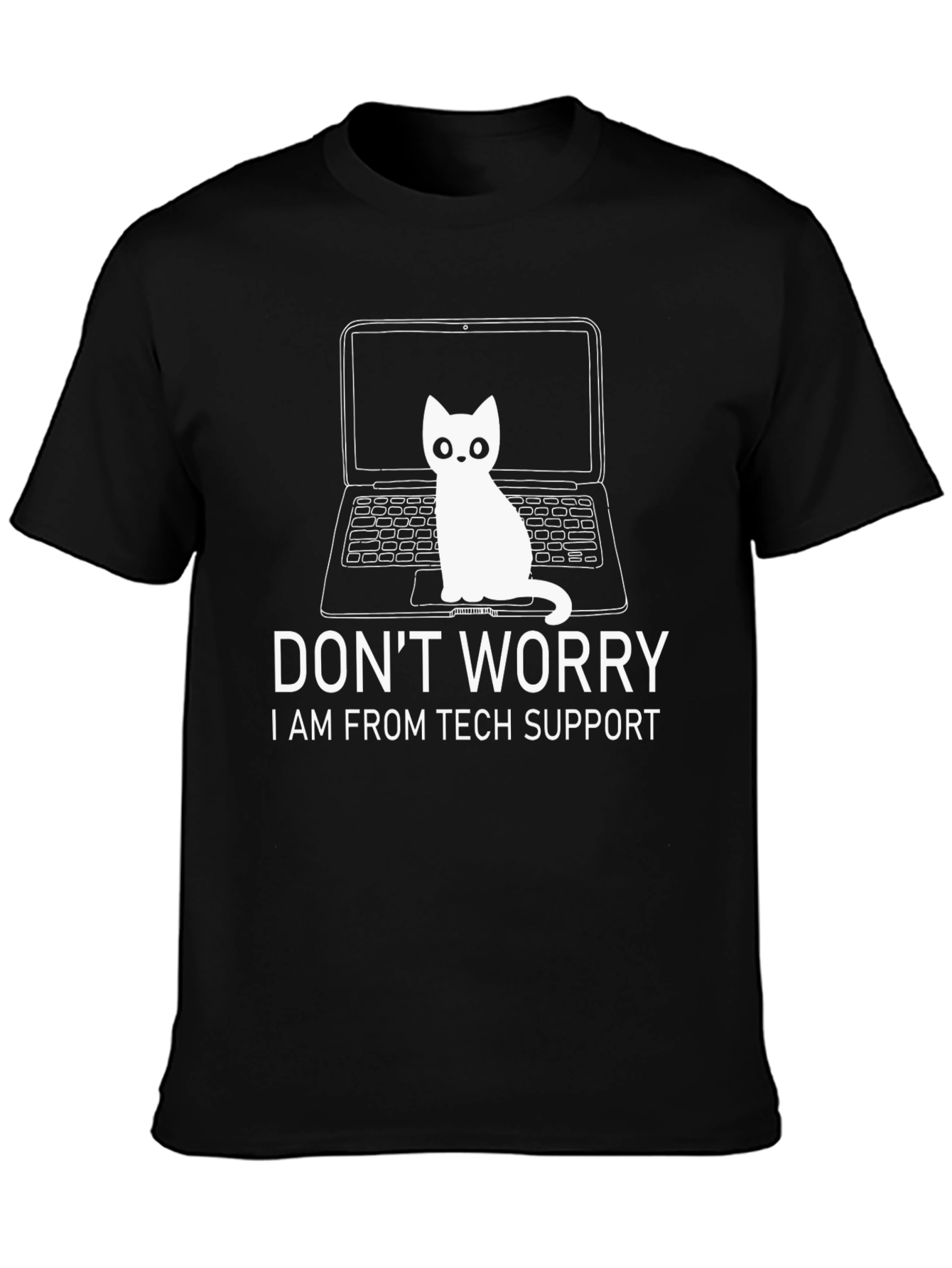 Tech Support Cat Graphic T-Shirt