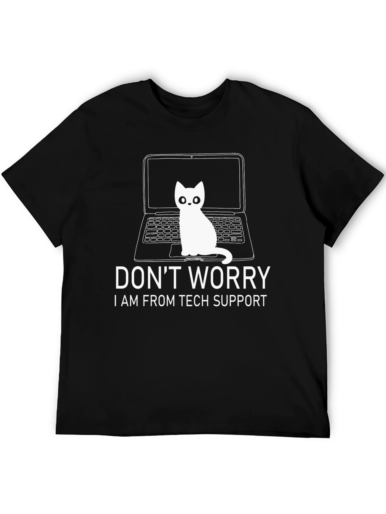 Tech Support Cat Graphic T-Shirt