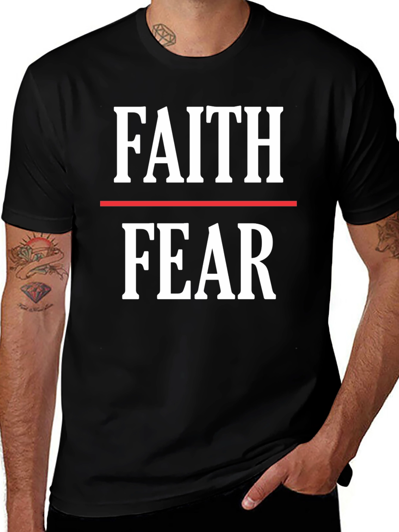 Faith Over Fear Graphic Tee - Motivational Shirt