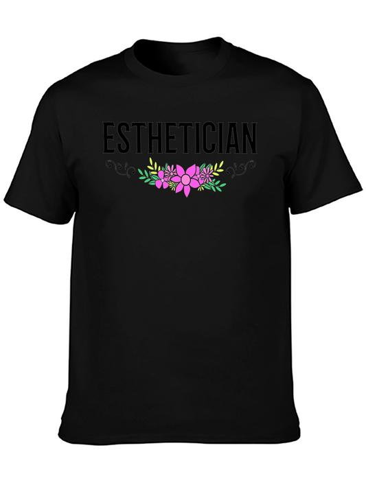 Esthetician Floral T-Shirt Spa Beauty Therapist Tee