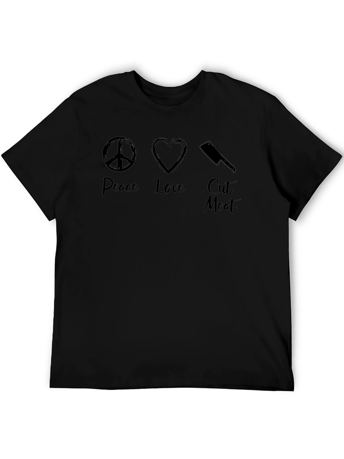 Peace Love Cut Meat Graphic T-Shirt
