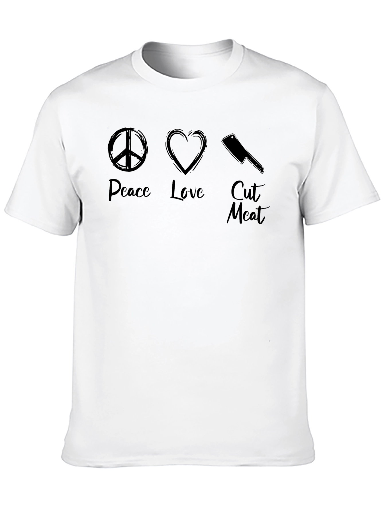 Peace Love Cut Meat Graphic T-Shirt
