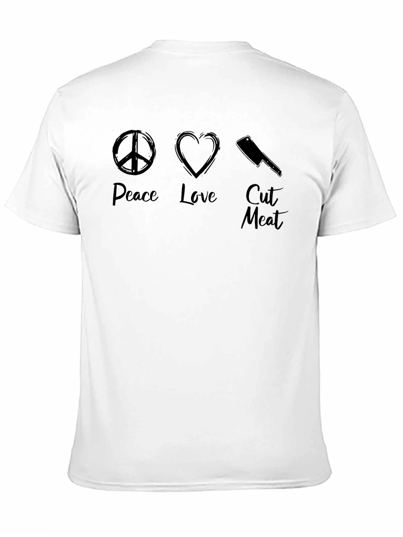 Peace Love Cut Meat Graphic T-Shirt
