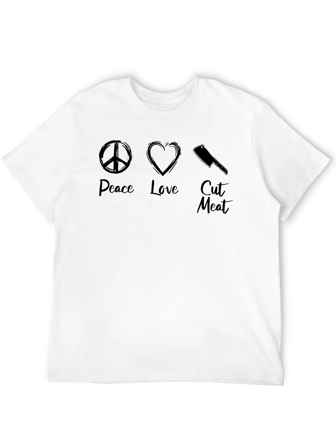 Peace Love Cut Meat Graphic T-Shirt