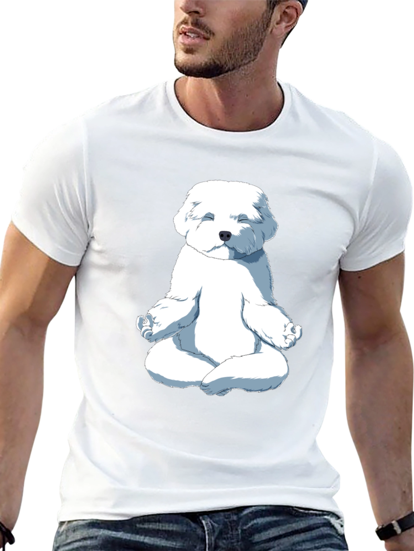 Meditating Dog Graphic T-Shirt