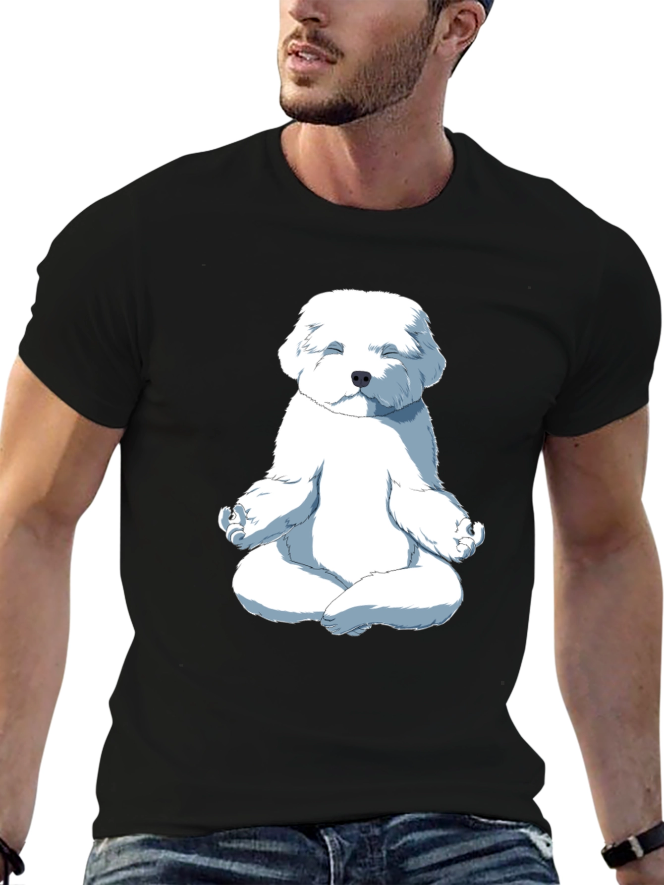 Meditating Dog Graphic T-Shirt
