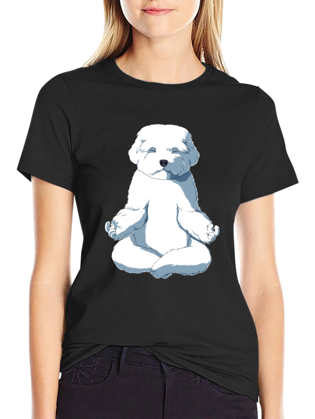 Meditating Dog Graphic T-Shirt